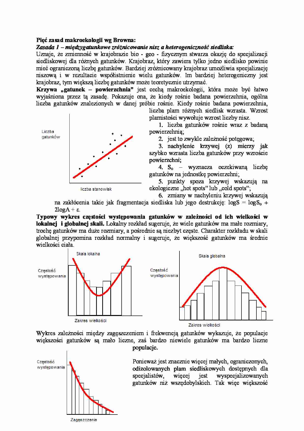 Pięć zasad makroekologii wg Browna - omówienie - strona 1