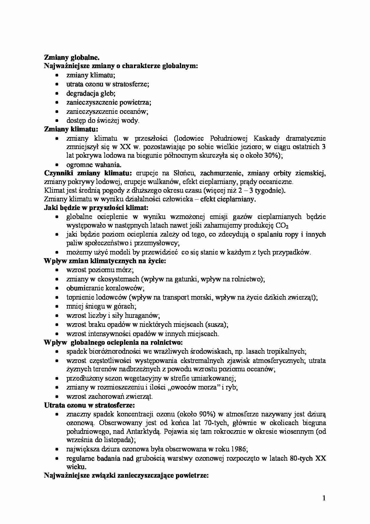 Zmiany globalne - omówienie - strona 1