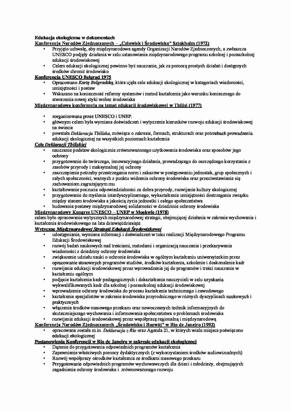 Edukacja ekologiczna - omówienie - strona 1