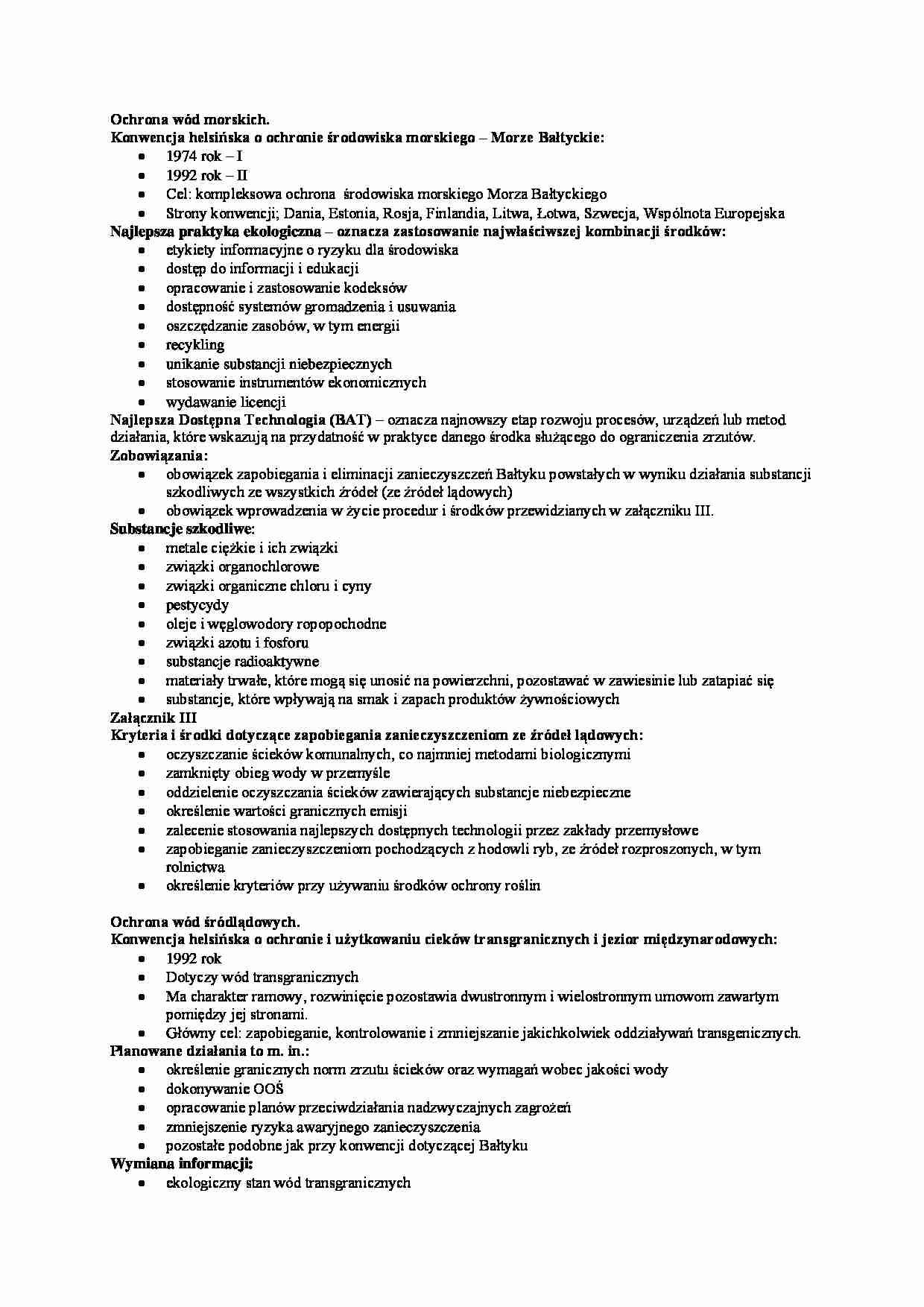 Ochrona wód morskich- omówienie - strona 1