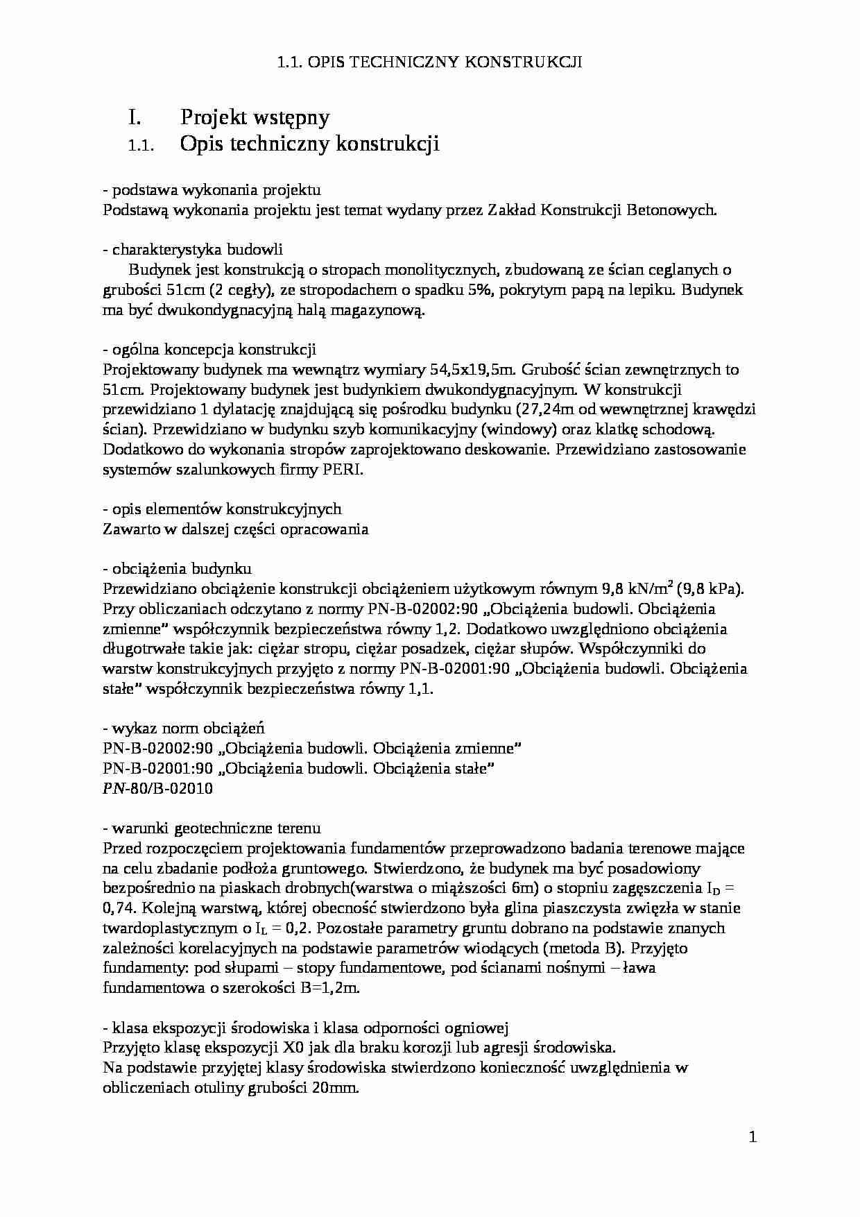 projekt budynku o stropach monolitycznych - omówienie - strona 1