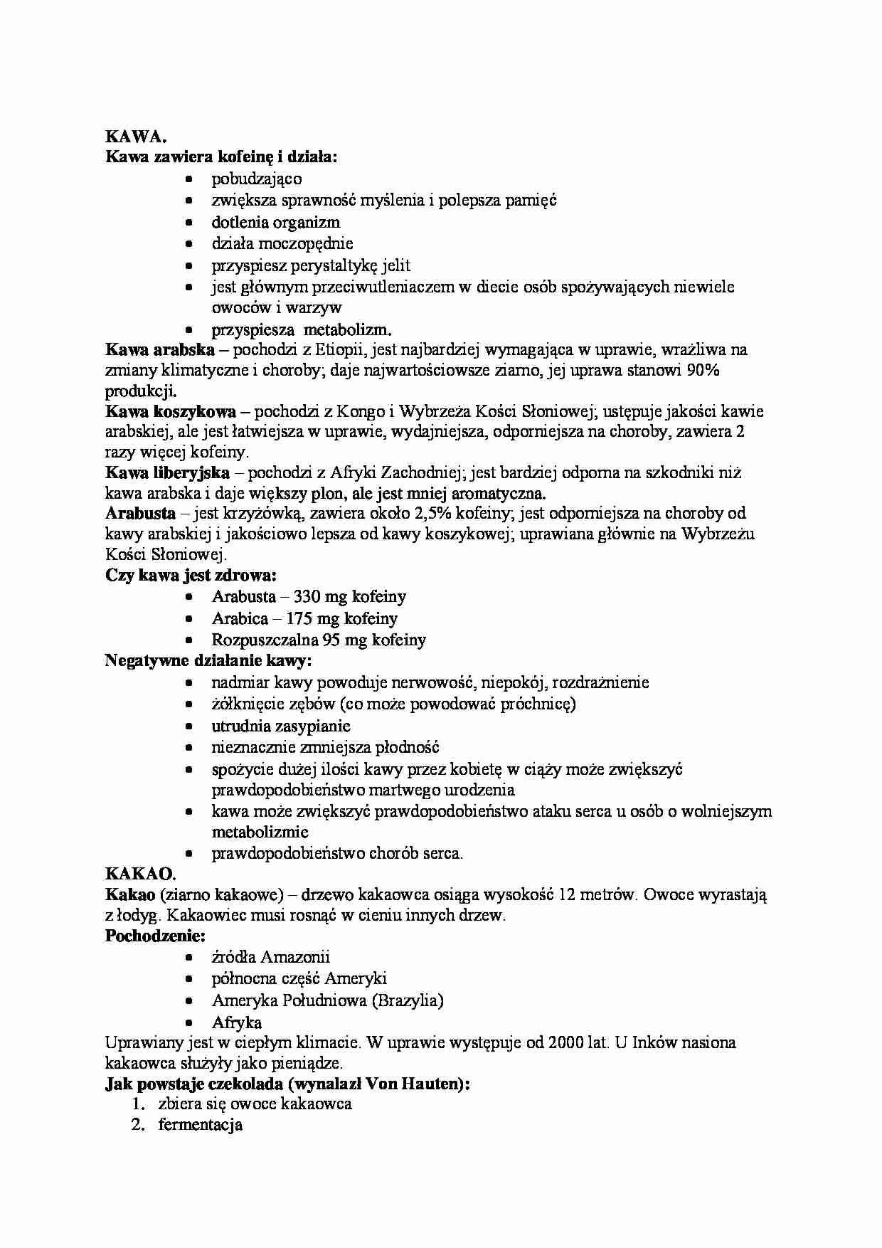 Kawa i kakao - omówienie - strona 1