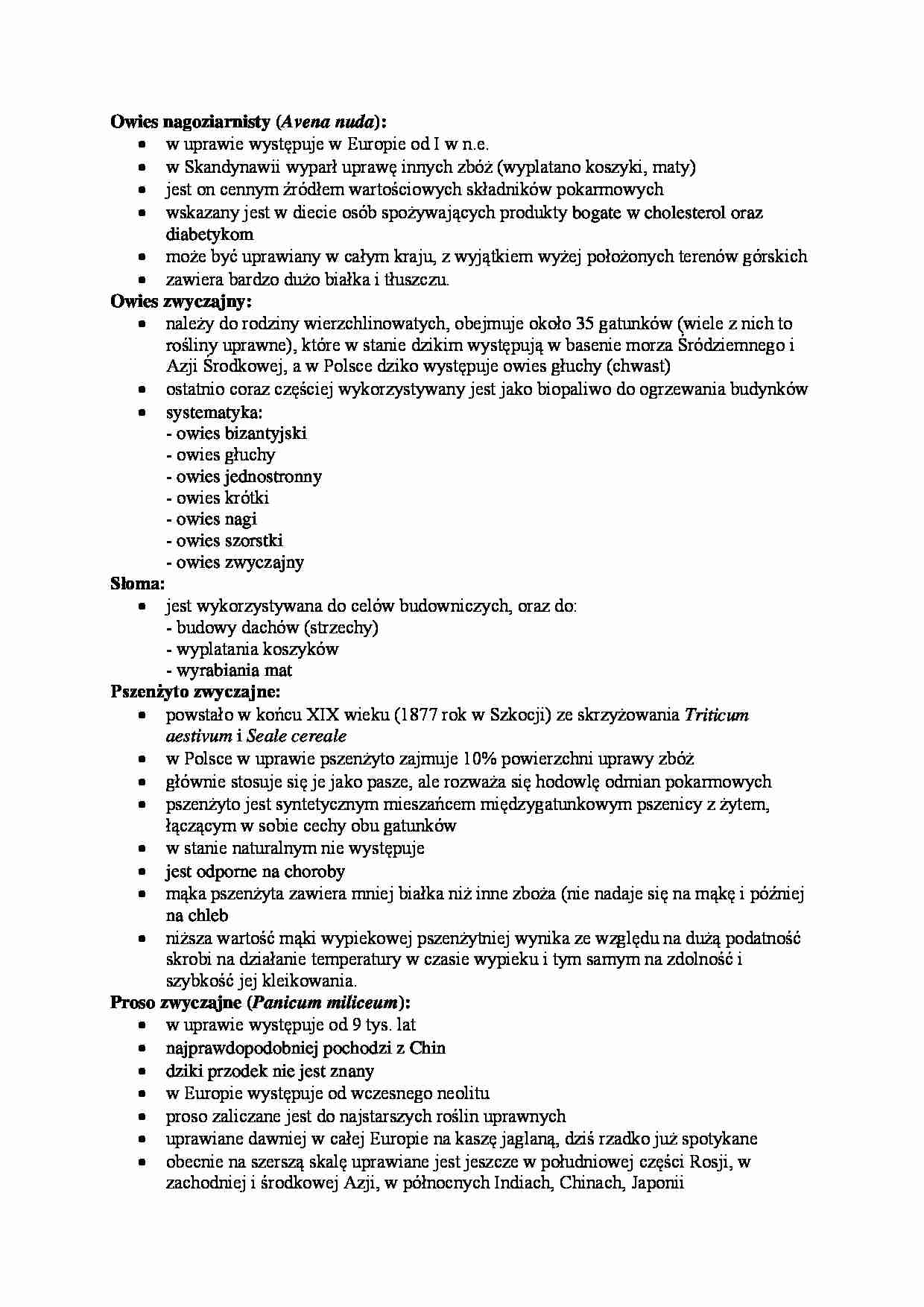 zboża uprawne - omówienie - strona 1