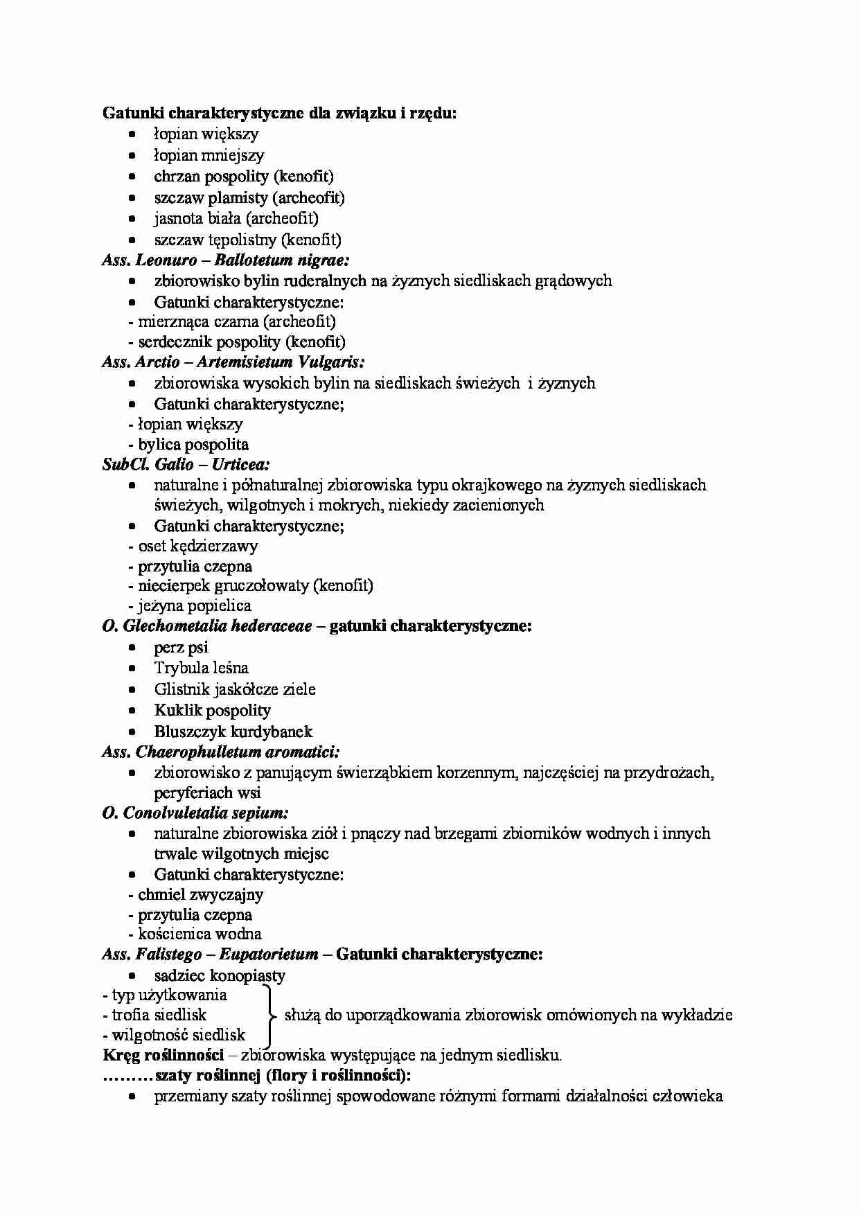 Gatunki charakterystyczne dla związku i rządu - omówienie - strona 1