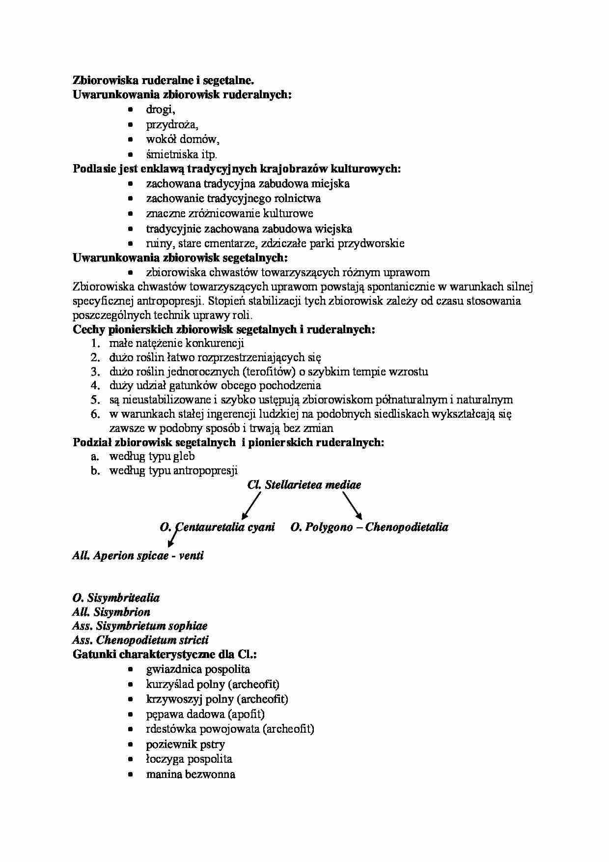 Zbiorowiska ruderalne i segetalne - omówienie - strona 1