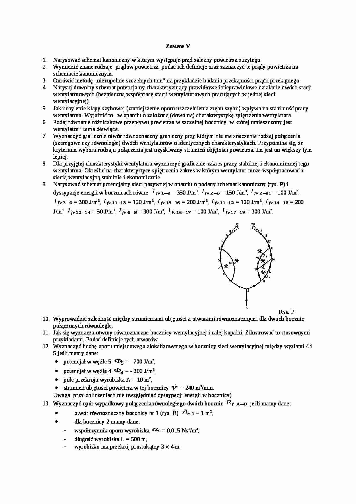wentylacja kopalń - Test Zestaw V - strona 1