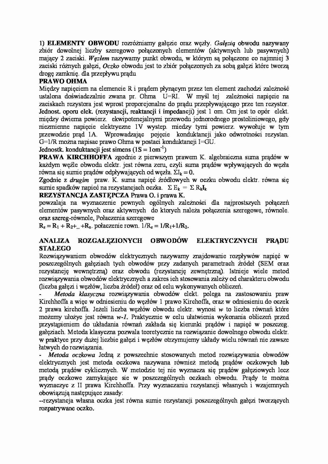 elementy obwodów - omówienie - strona 1