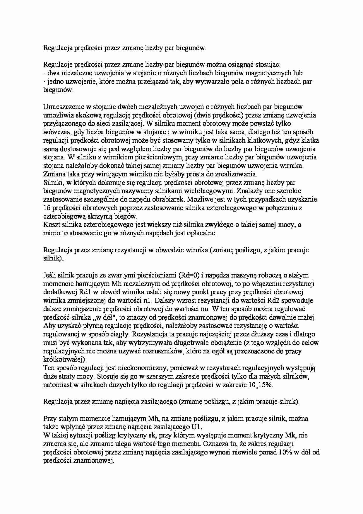 Regulacja prędkości - omówienie - strona 1