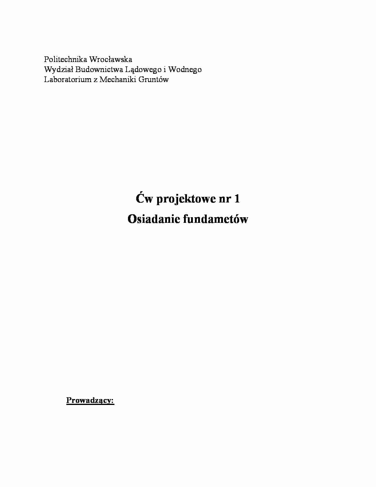osiadanie fundamentów -  omówienie - strona 1
