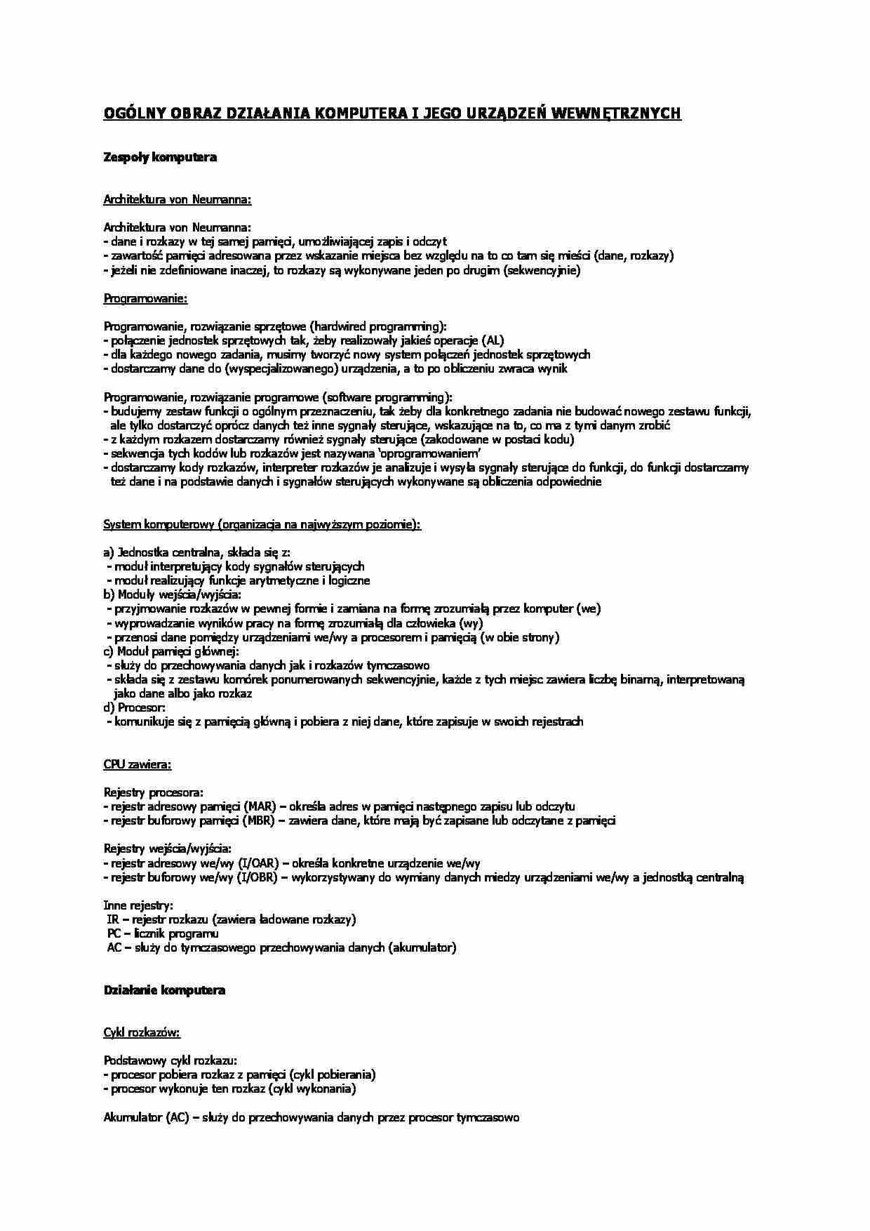 obraz działania komputerów - omówienie - strona 1