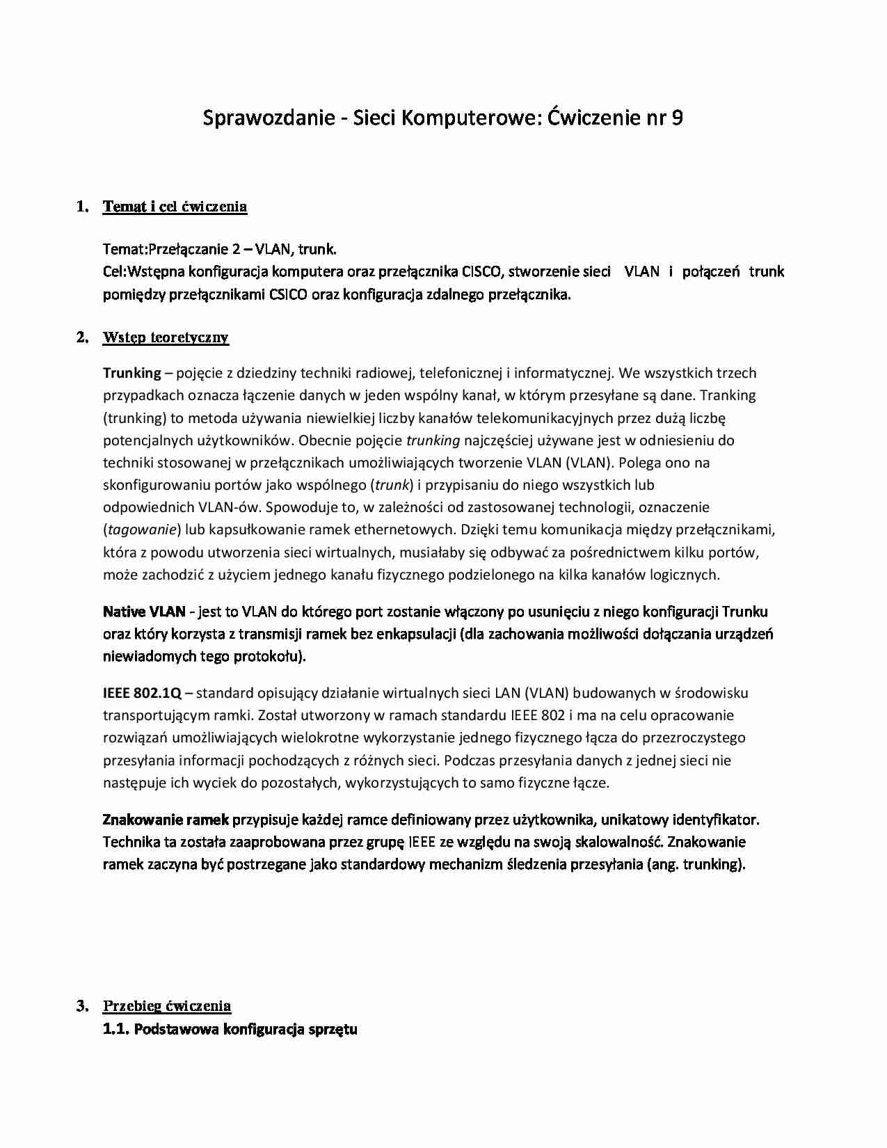 Przełączanie 2 - VLAN, trunk - omówienie - strona 1