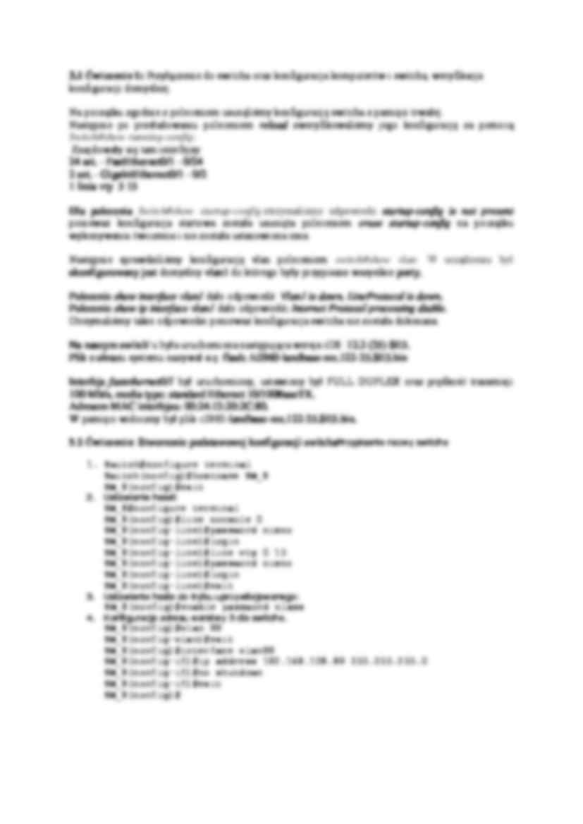 Temat i cel ćwiczenia: Przełączanie 1 - omówienie - strona 2