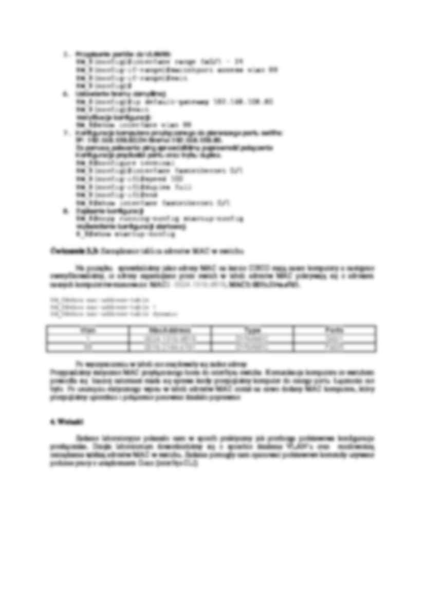 Temat i cel ćwiczenia: Przełączanie 1 - omówienie - strona 3