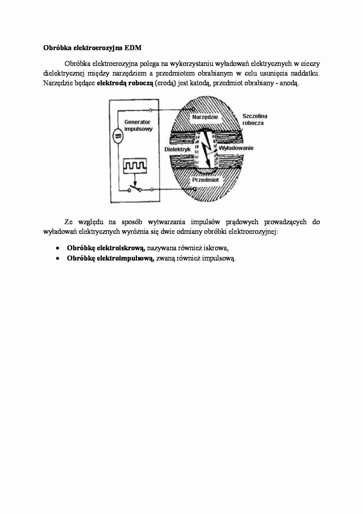 Obróbka elektroerozyjna EDM - omówienie - strona 1
