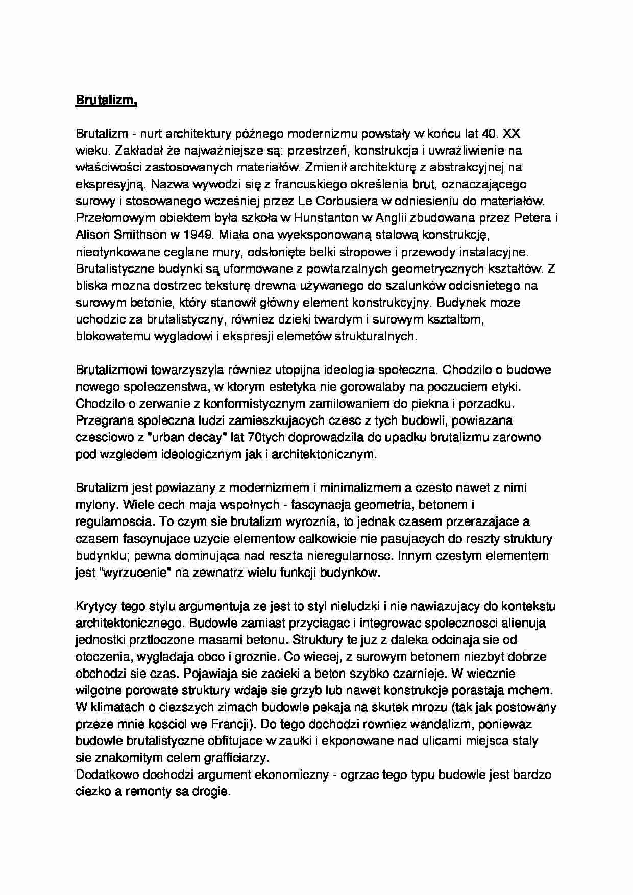 Brutalizm - omówienie - strona 1