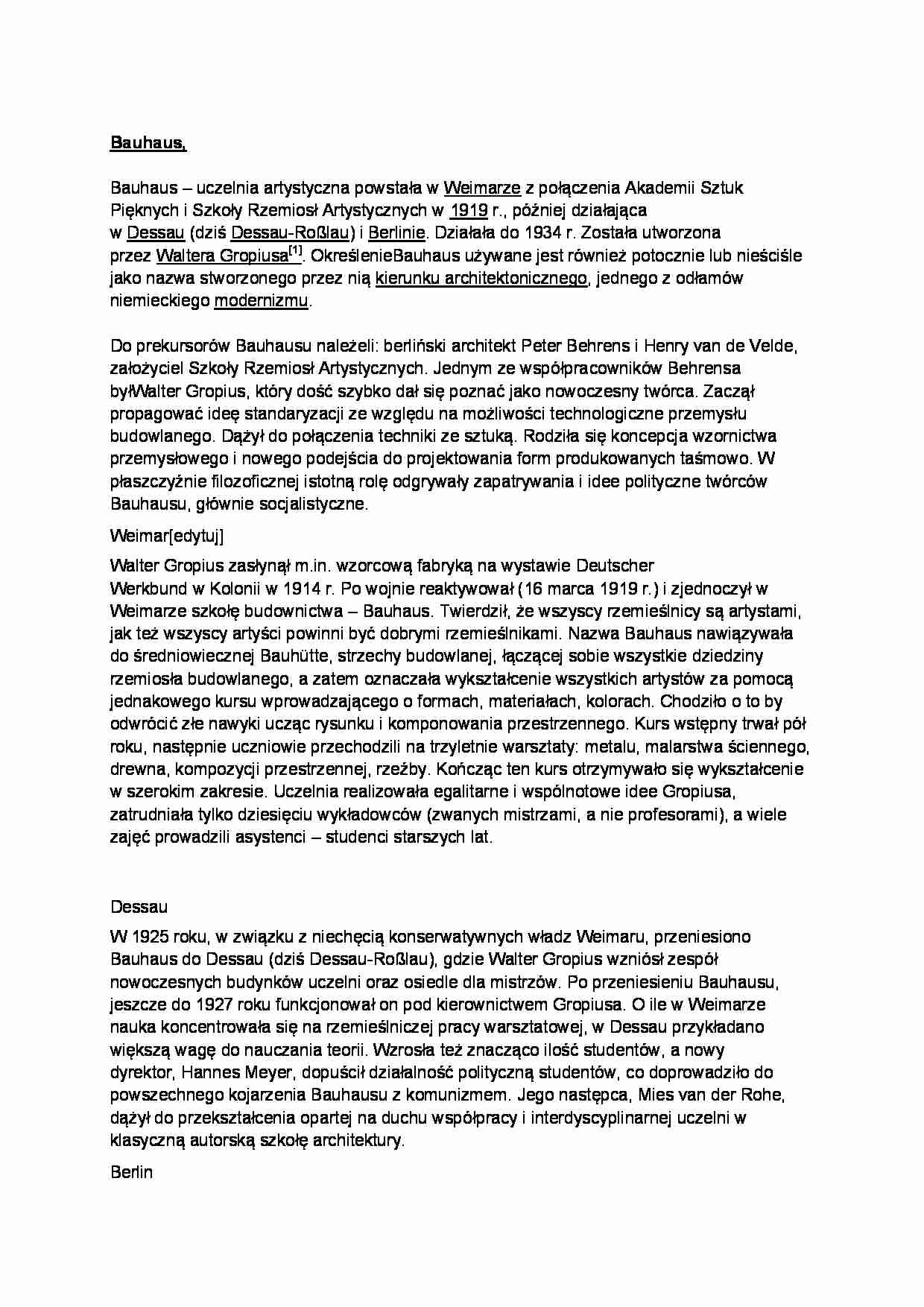 Bauhaus - omówienie - strona 1