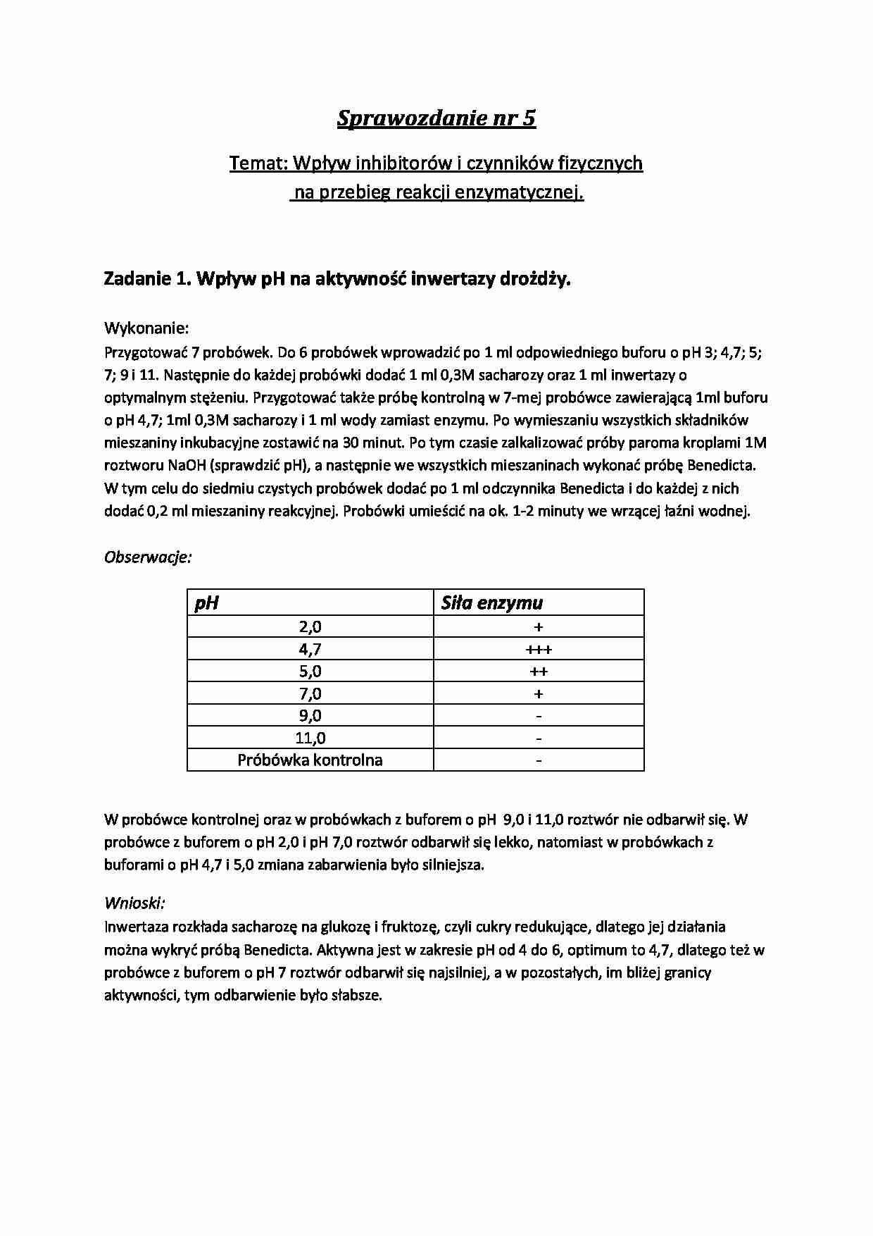 Wpływ inhibitorów i czynników fizycznych - omówienie - strona 1
