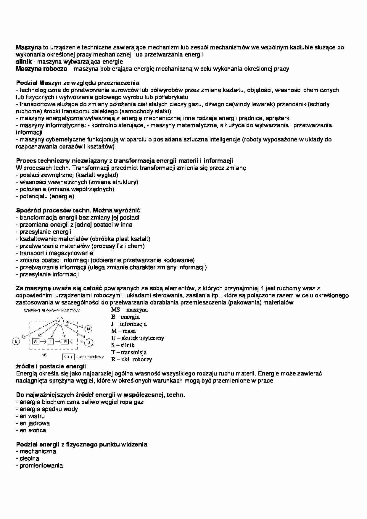 co to jest maszyna - podział maszyn - omówienie - strona 1