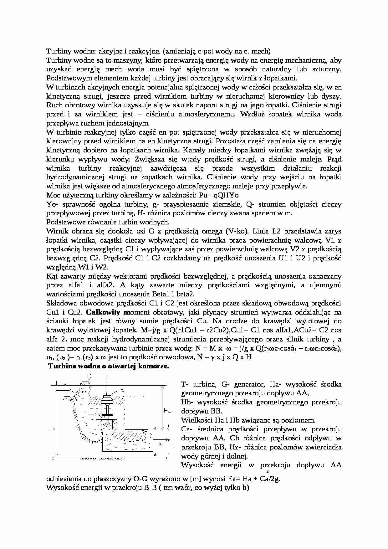 Turbiny wodne - omówienie - strona 1