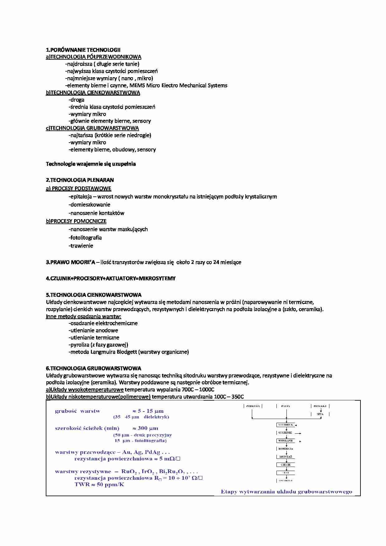 podstawy technologii wytwarzania - opracowanie zagadnień - strona 1