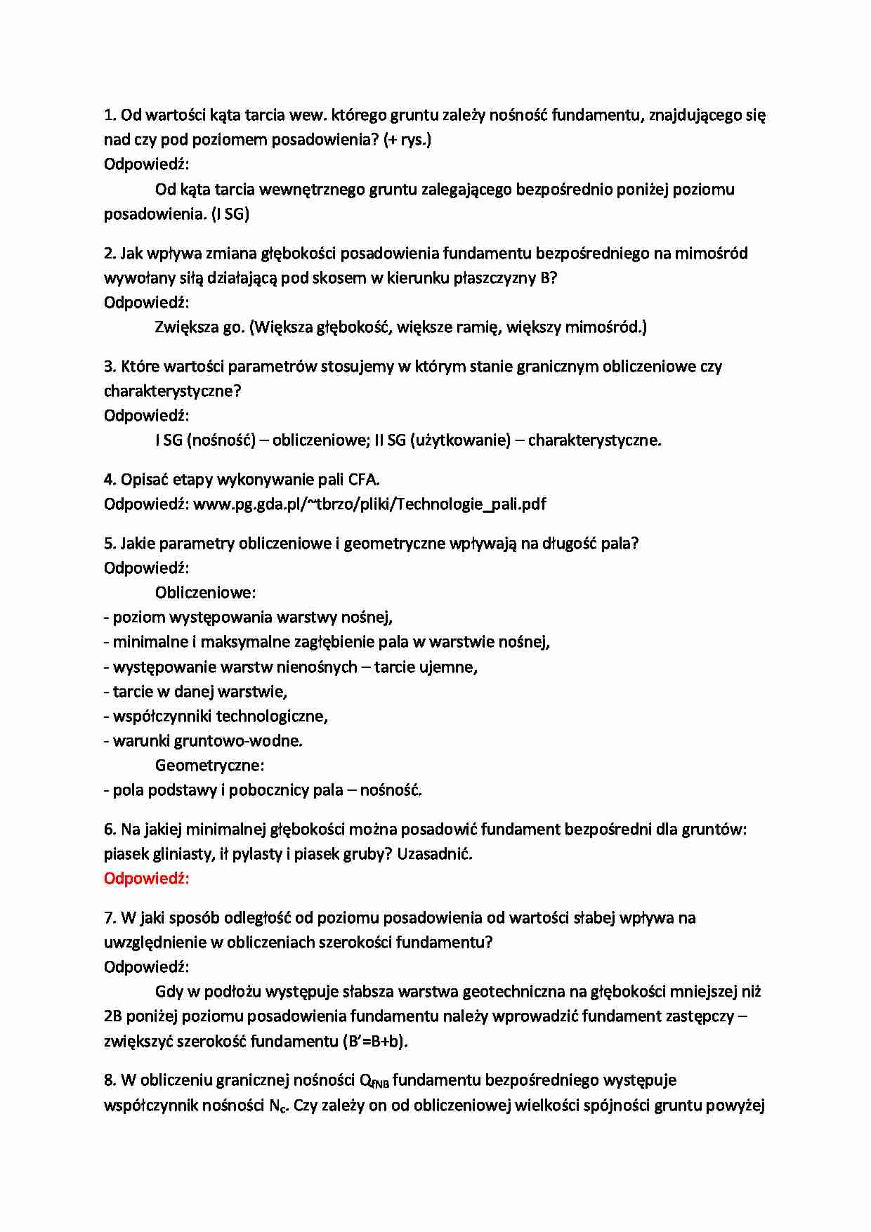 Fundamentowanie - pytania i odpowiedzi - strona 1