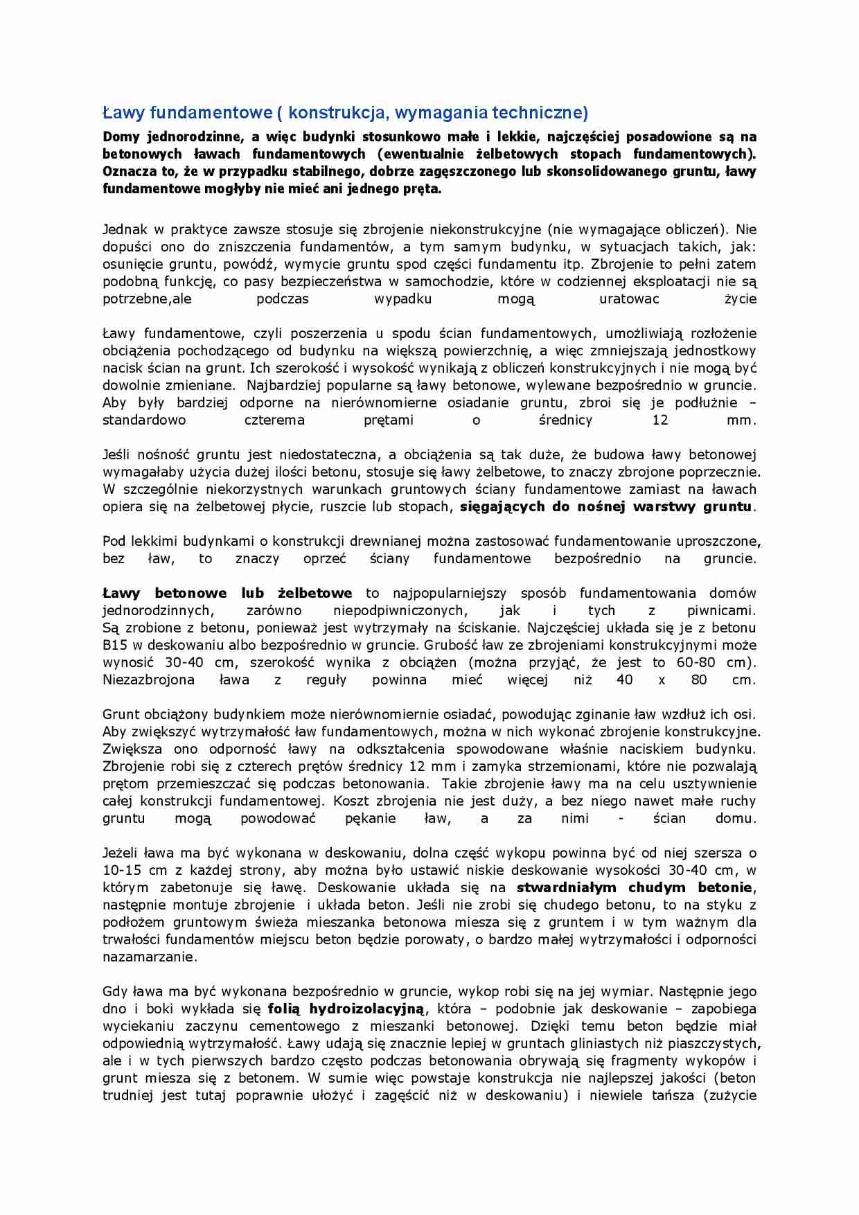 Ławy fundamentowe - omówienie - strona 1