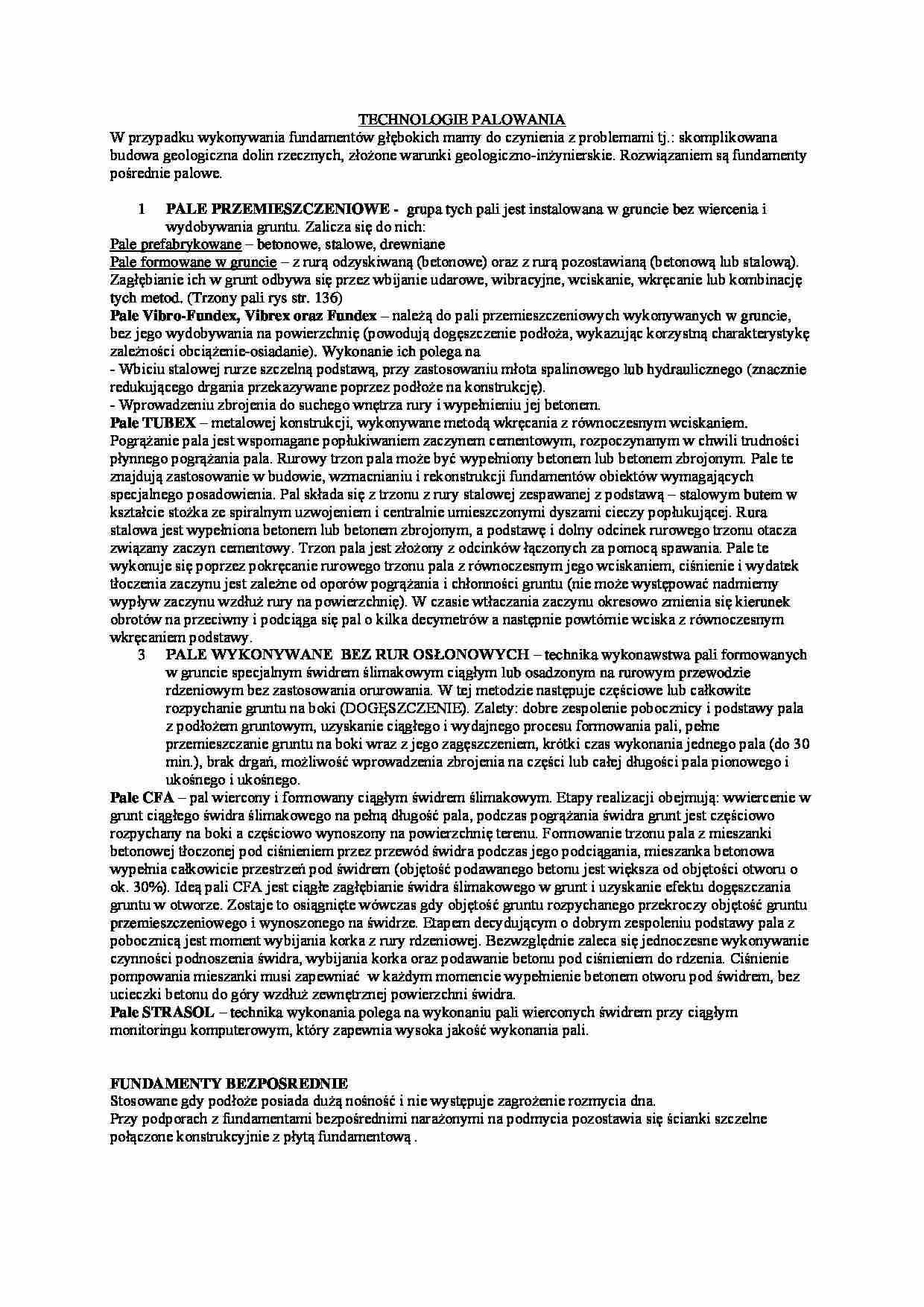 Technologia palowania - omówienie - strona 1