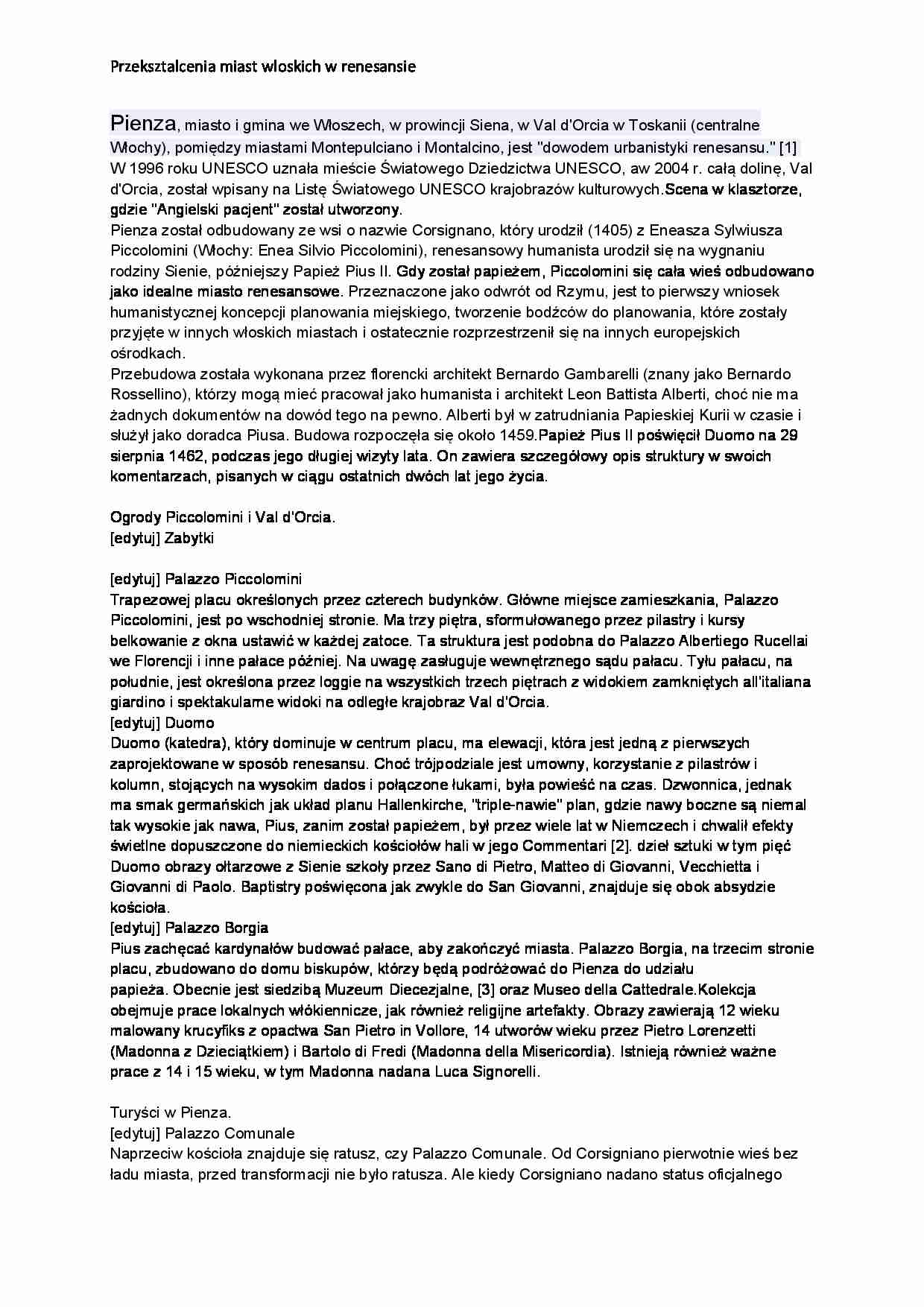 pienza - omówienie - strona 1