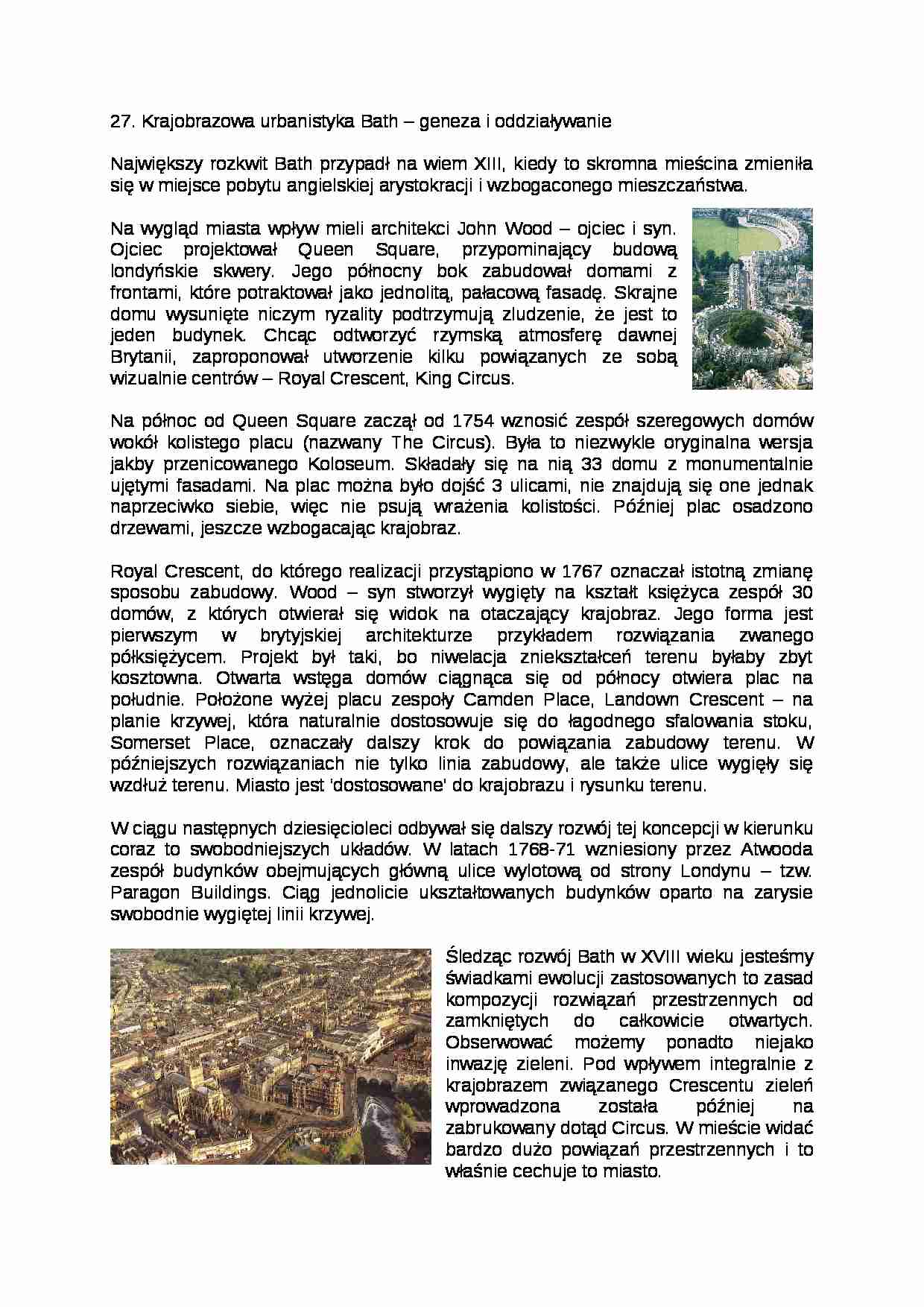 krajobrazowa urbanistyka Bath - omówienie - strona 1
