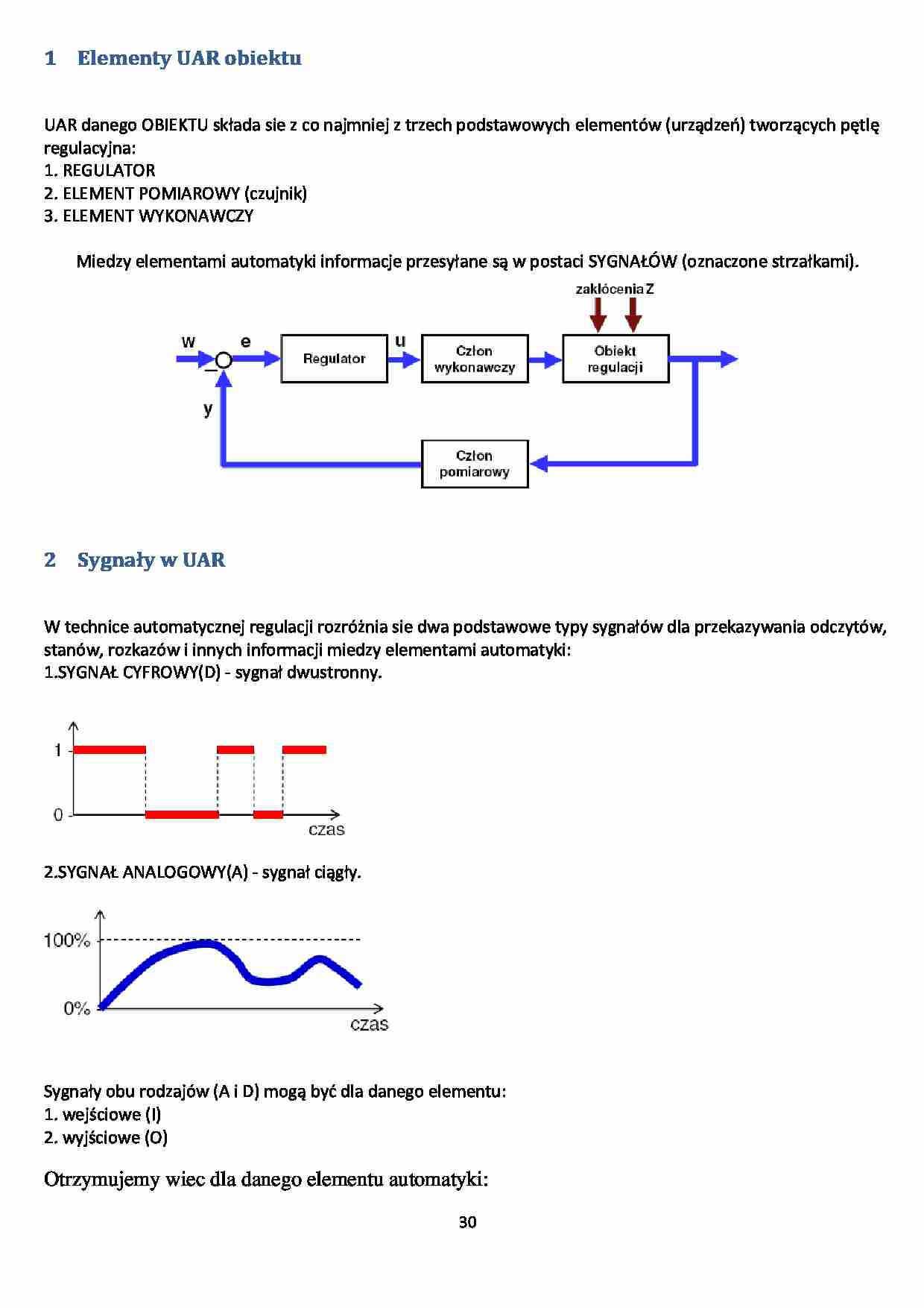 elementy UAR obiektu - omówienie - strona 1