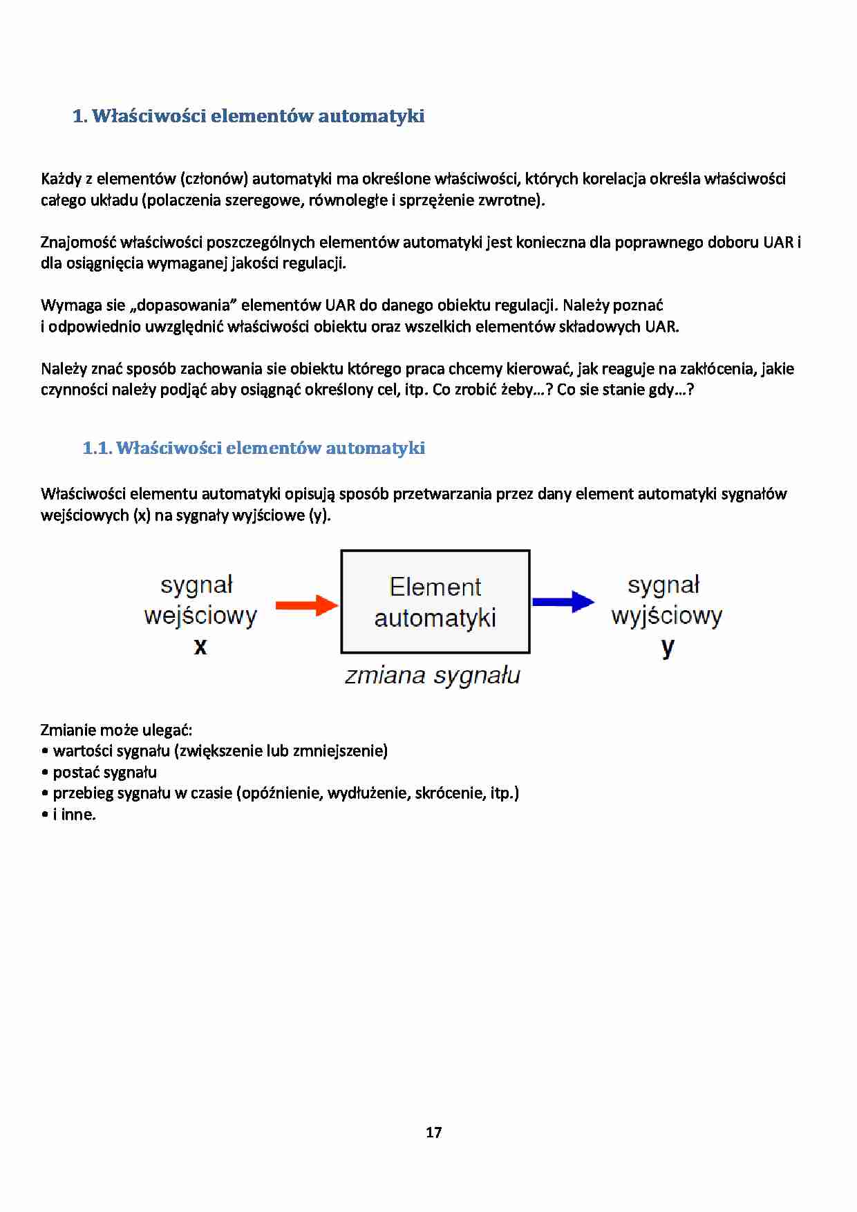 Właściwości elementów automatyki - omówienie - strona 1