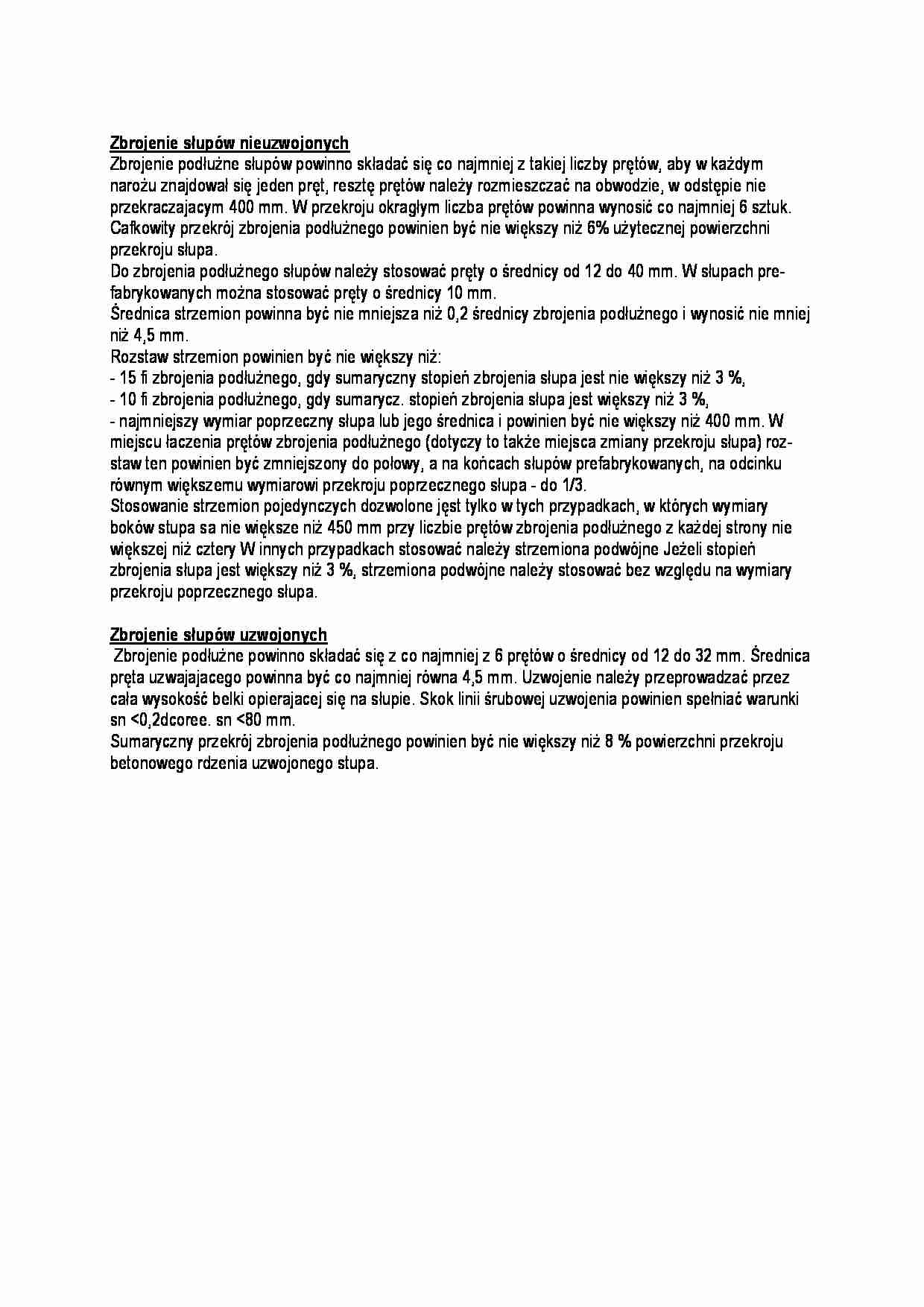 Zbrojenie słupów - omówienie - strona 1