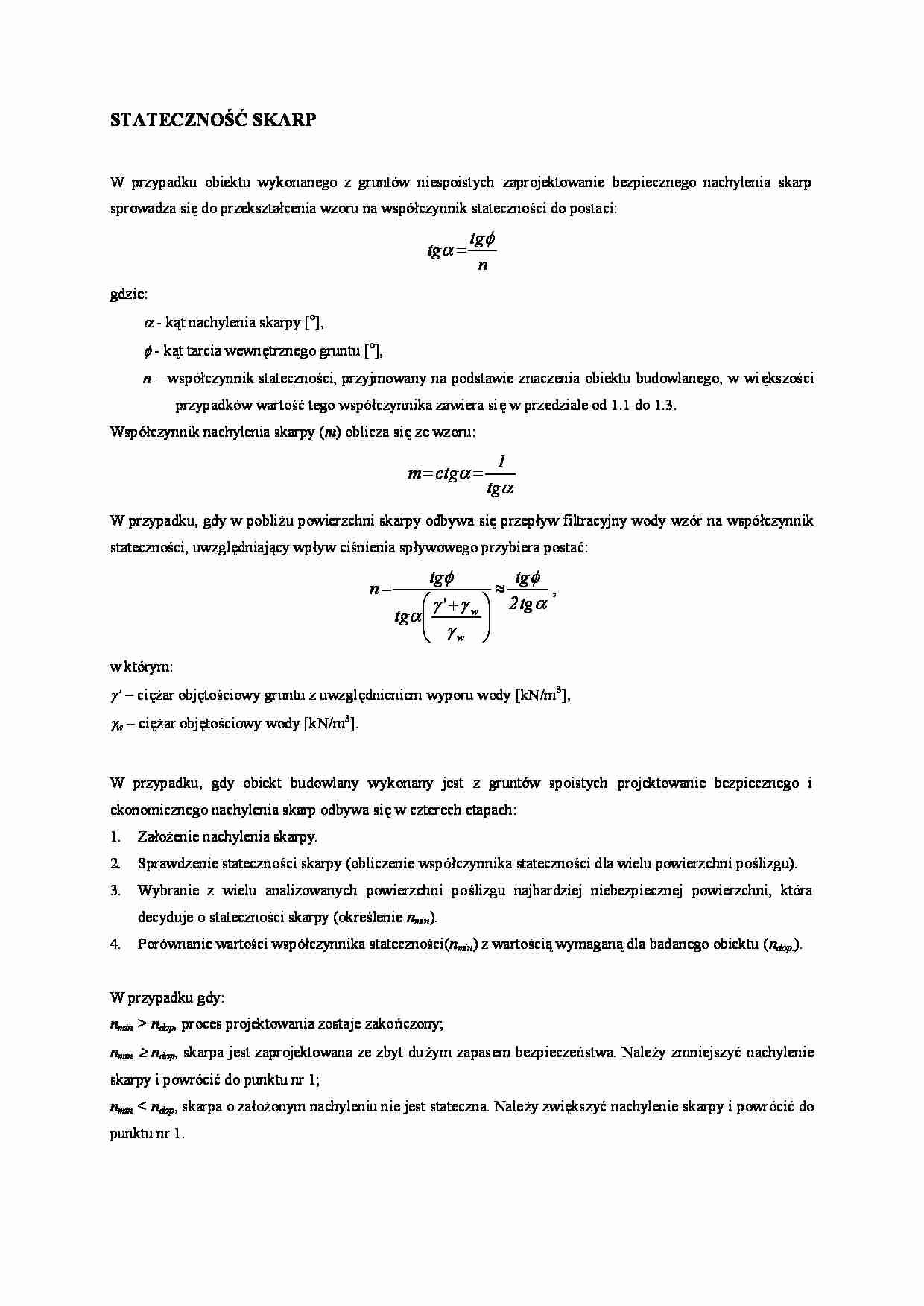 Stateczność skarp i zboczy - omówienie - strona 1
