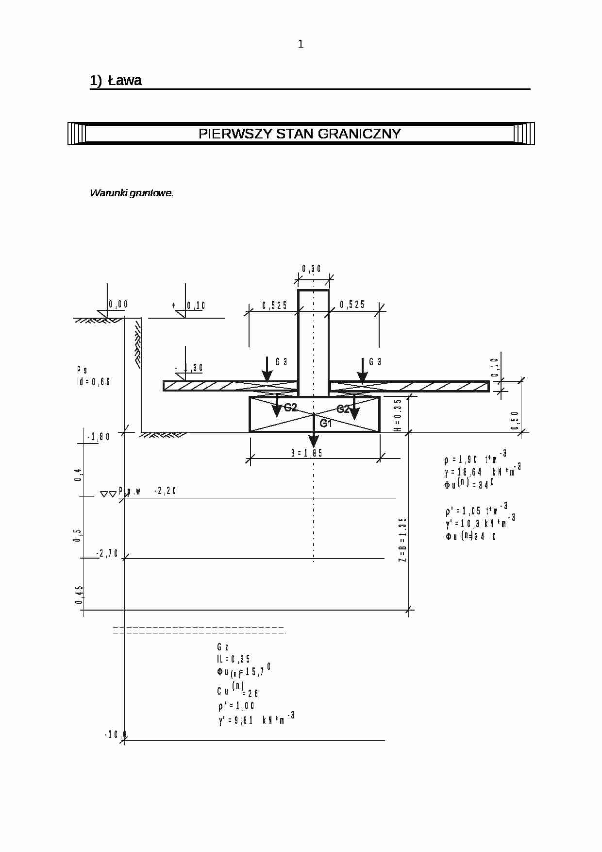 obliczenia stanów granicznych ławy - omówienie - strona 1