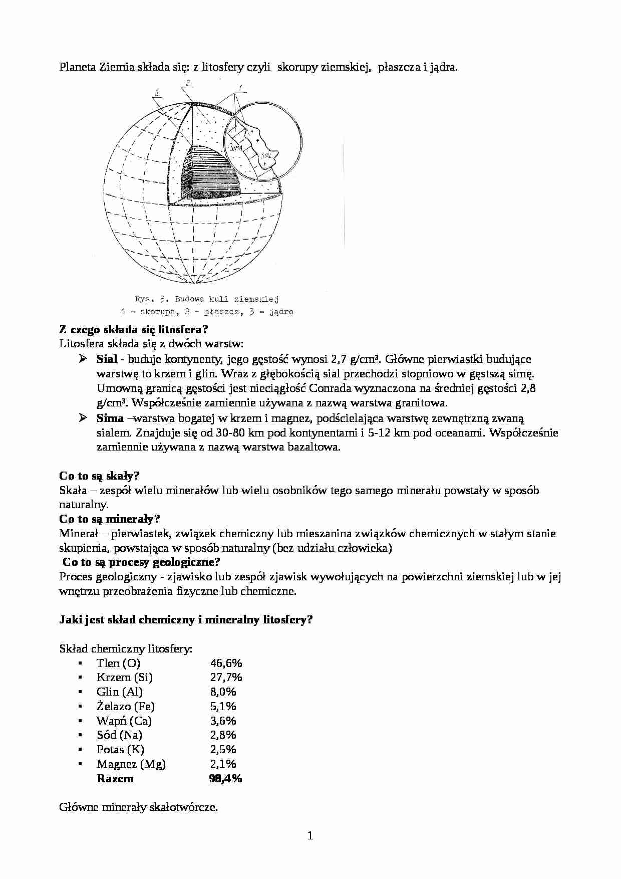 litosfera - omówienie - strona 1