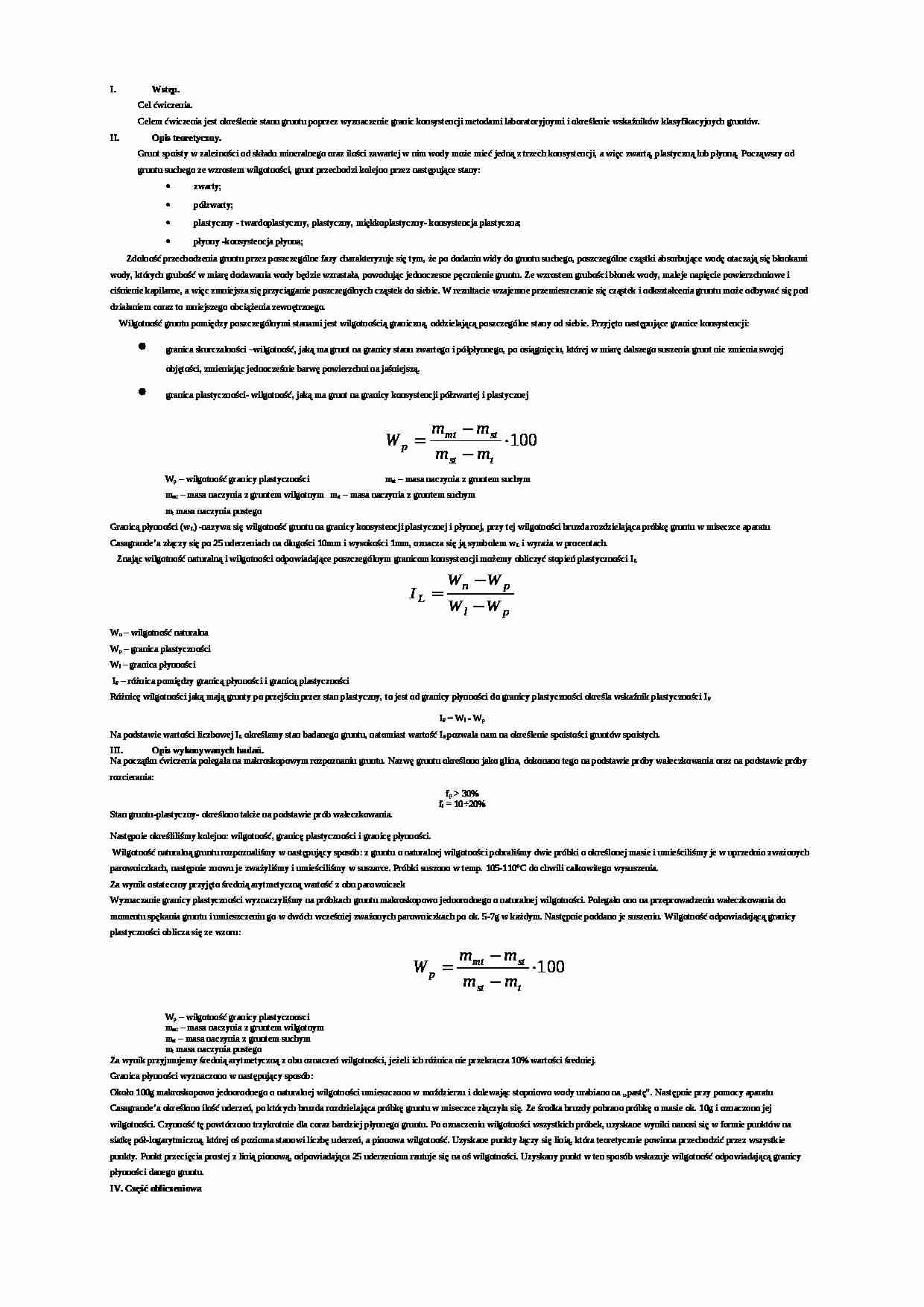 wyznaczenie granic konsystencji - omówienie - strona 1