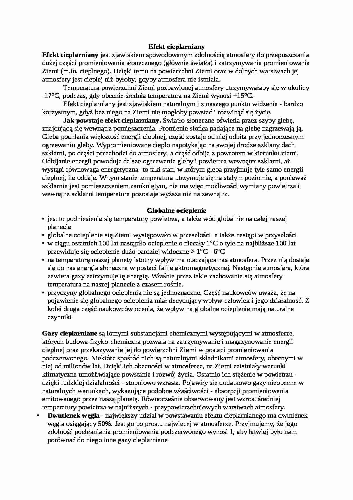 Efekt cieplarniany - omówienie - strona 1