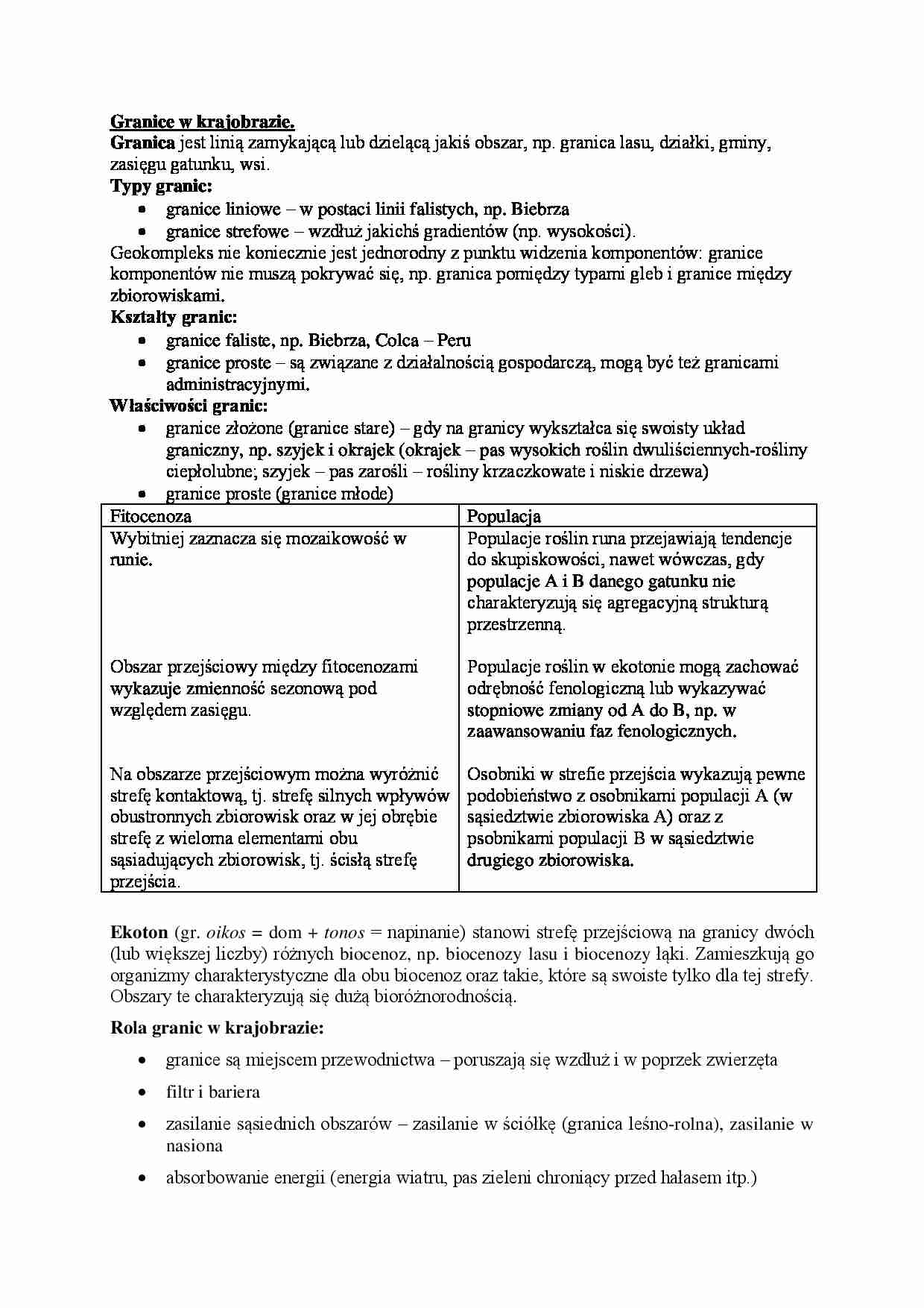 Granice w krajobrazie - omówienie - strona 1