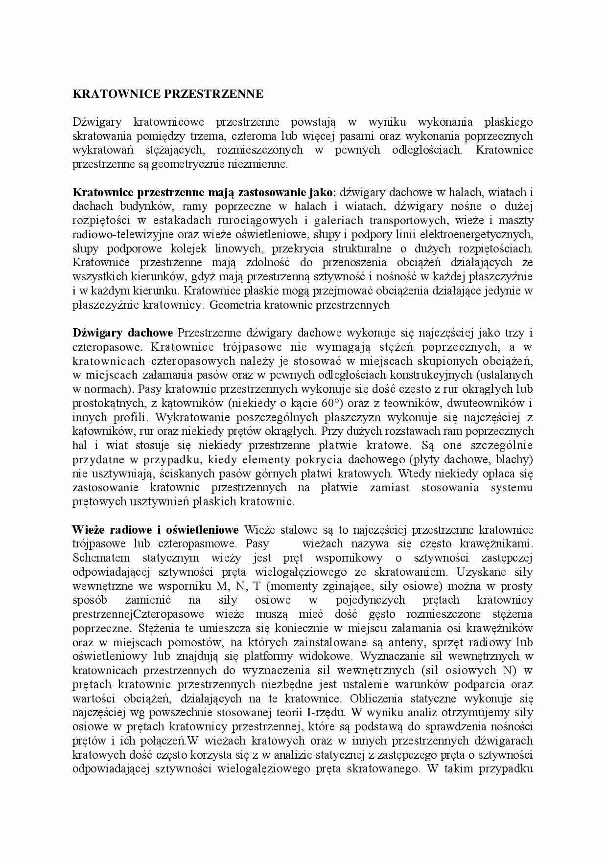 Kratownice przestrzenne - omówienie - strona 1