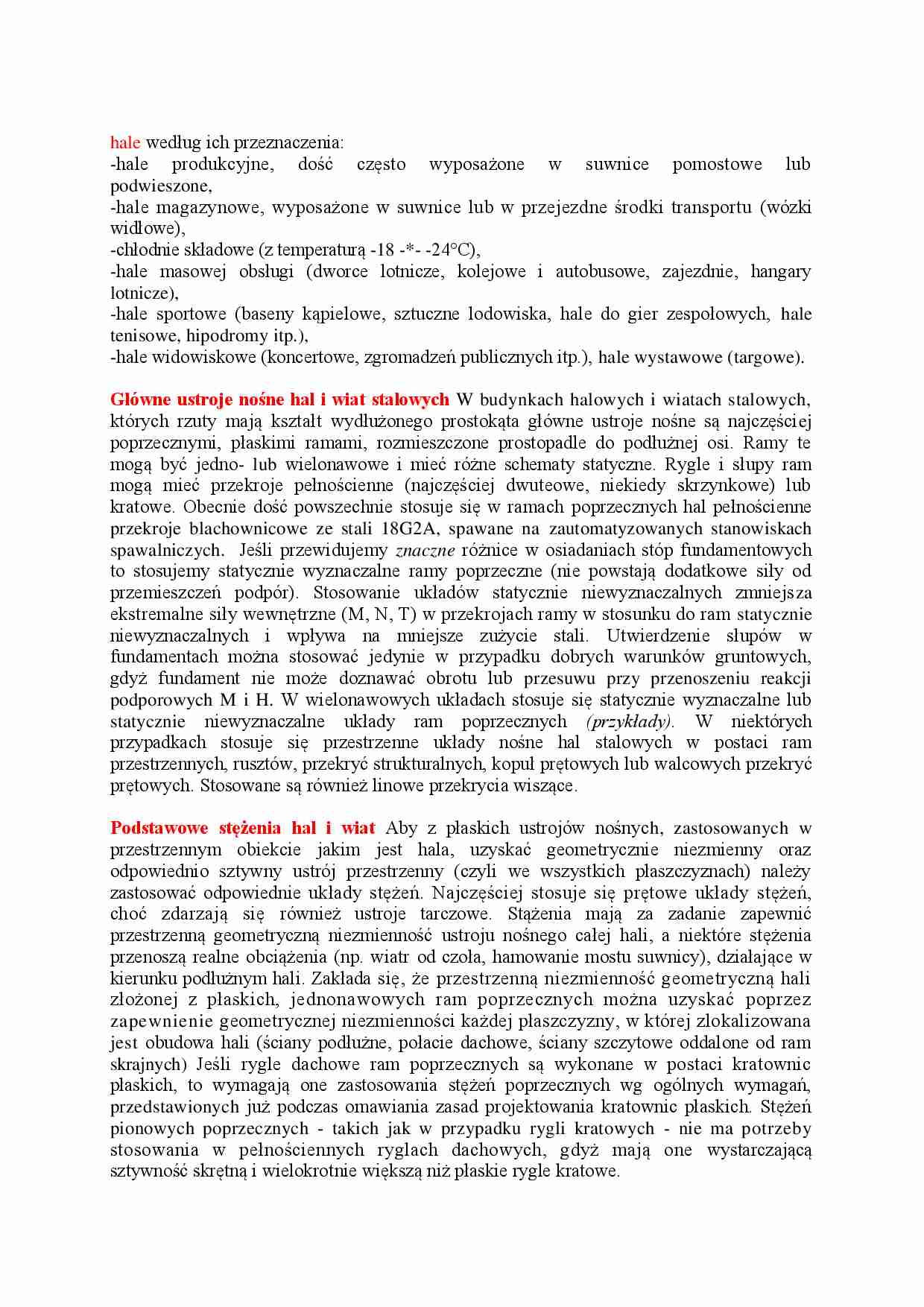 hale według ich przeznaczenia - omówienie - strona 1