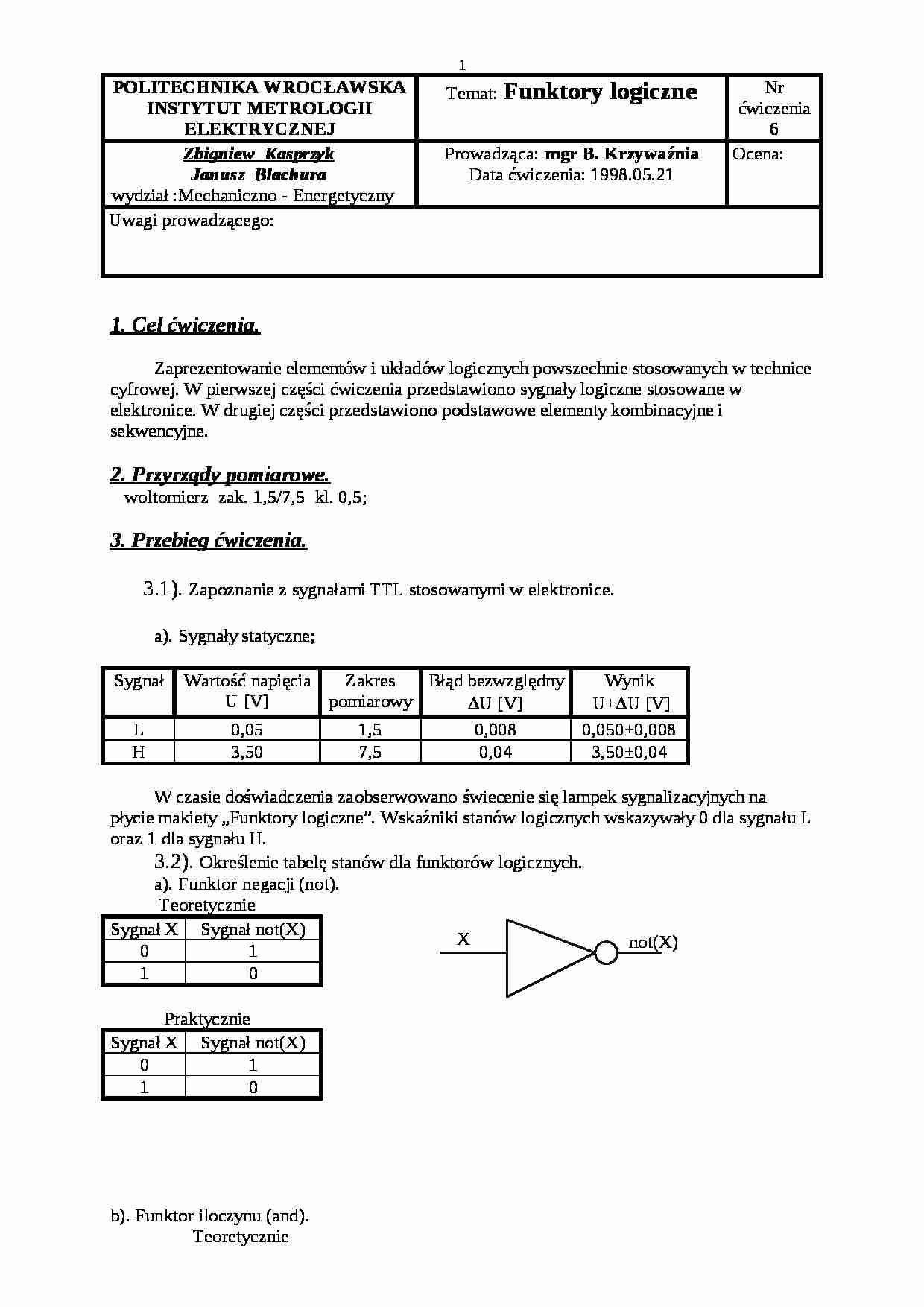 Funktory logiczne - omówienie - strona 1