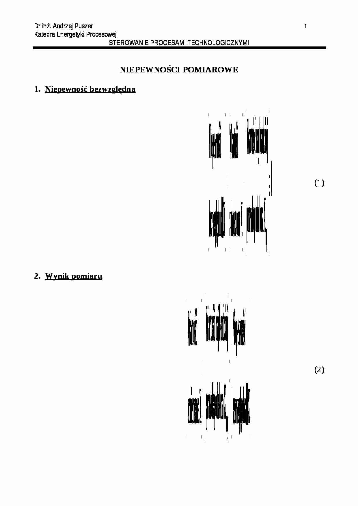 Niepewności pomiarowe - omówienie - strona 1