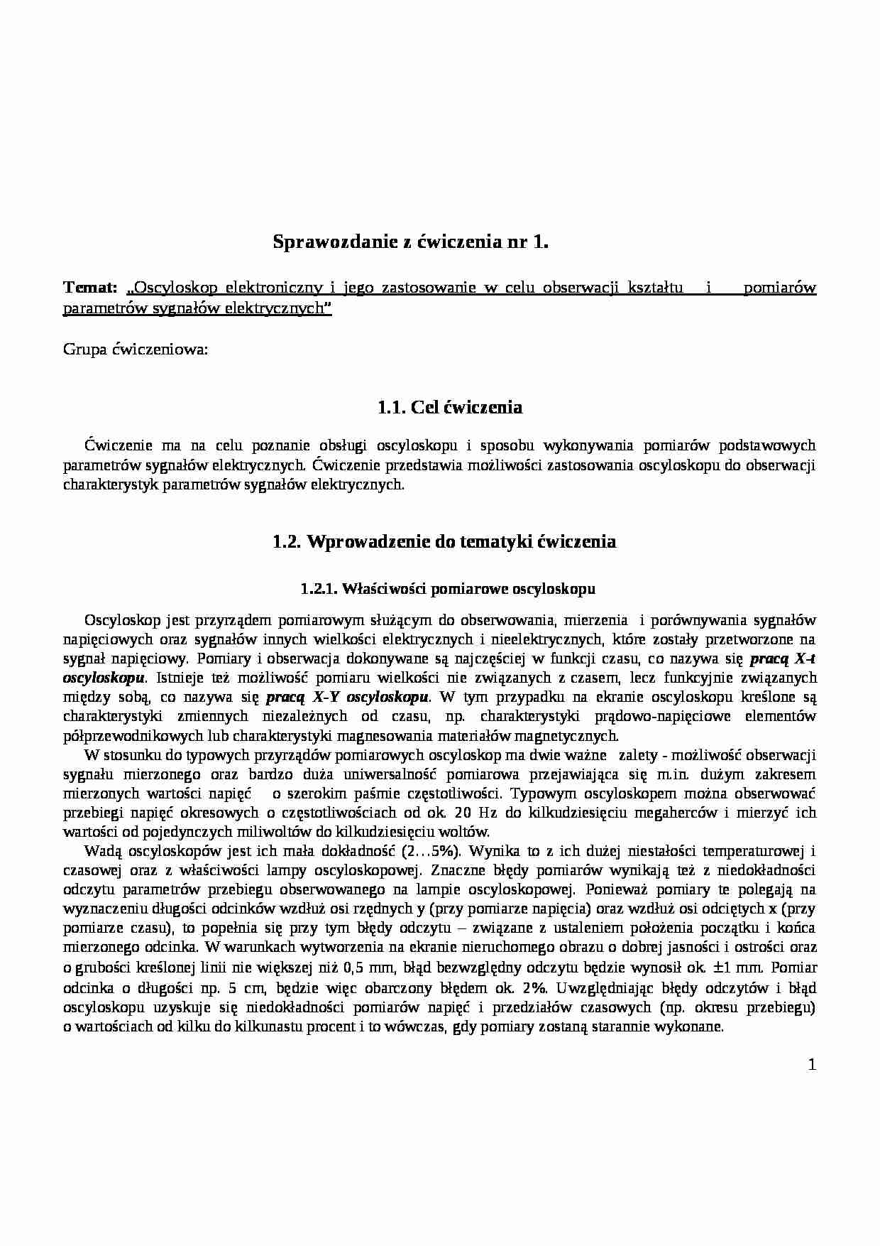 oscyloskop elektroniczny i jego zastosowanie - omówienie - strona 1