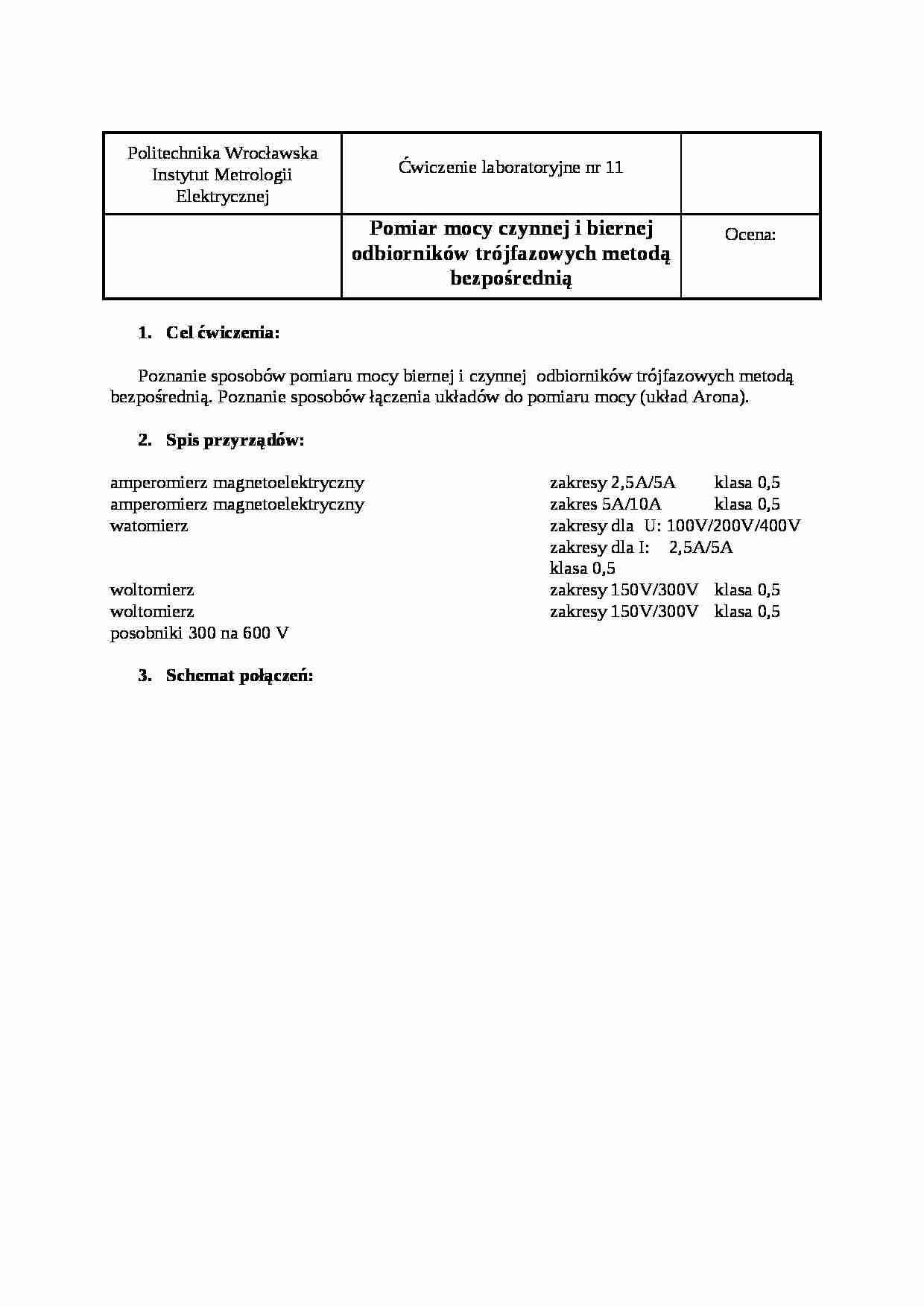 pomiar mocy czynnej i biernej odbiorników trójfazowych - omówienie - strona 1