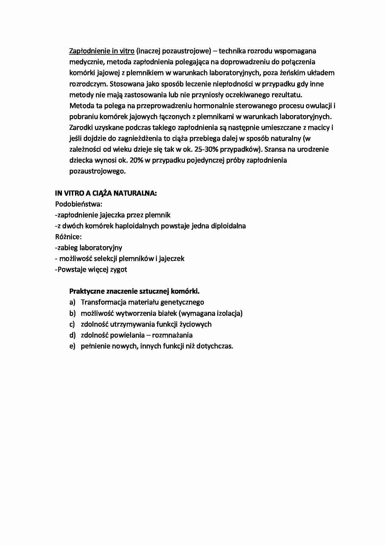 Zapłodnienie in vitro - omówienie - strona 1