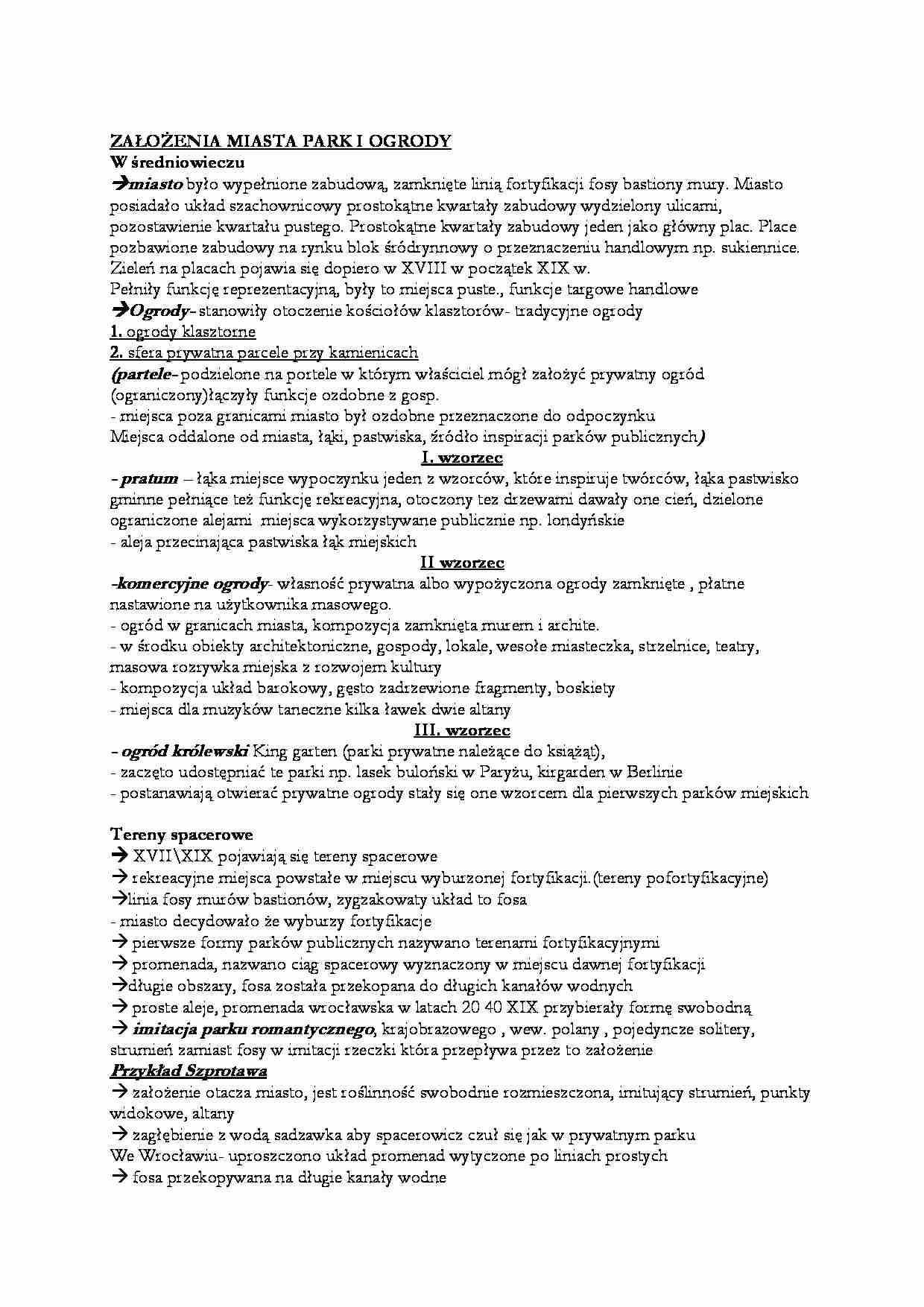 Założenia miasta park i ogrody - strona 1