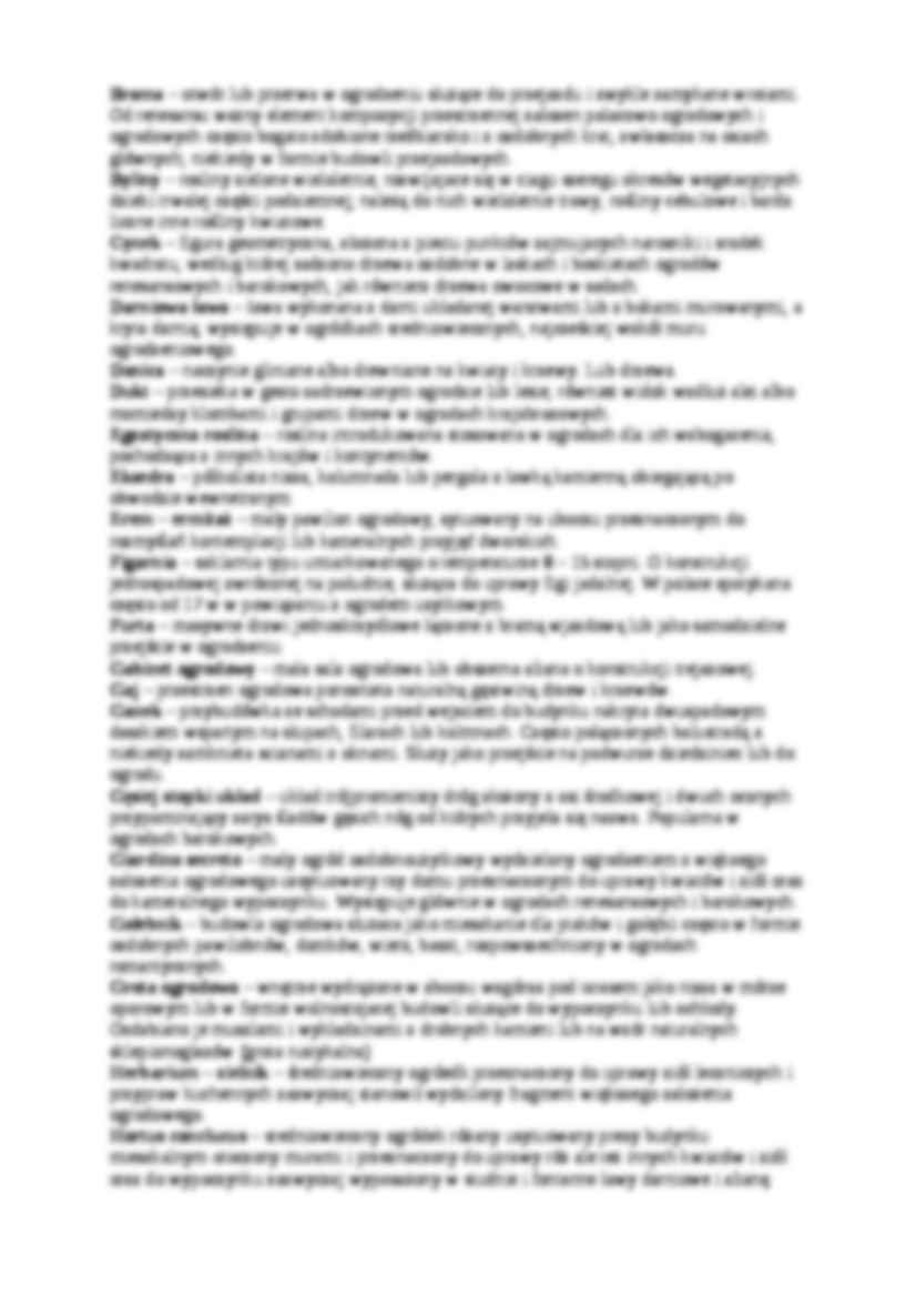 historia założeń ogrodowych - słownik terminów - strona 2