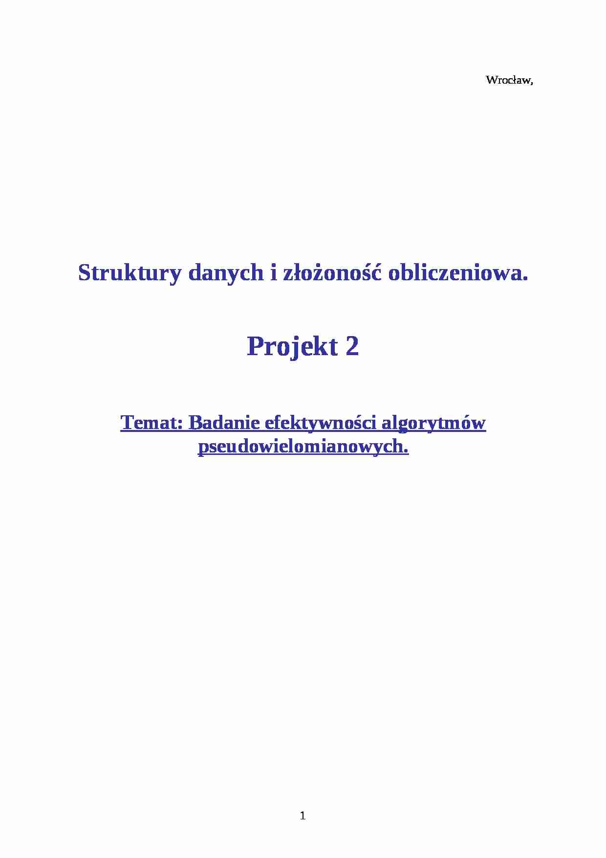 Badanie efektywności algorytmów pseudowielomianowych - omówienie - strona 1