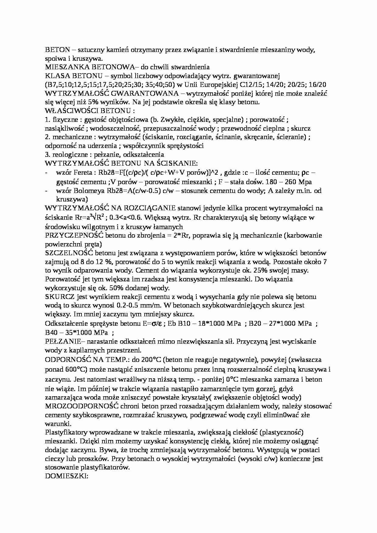 Beton - omówienie - sztuczny kamień - strona 1