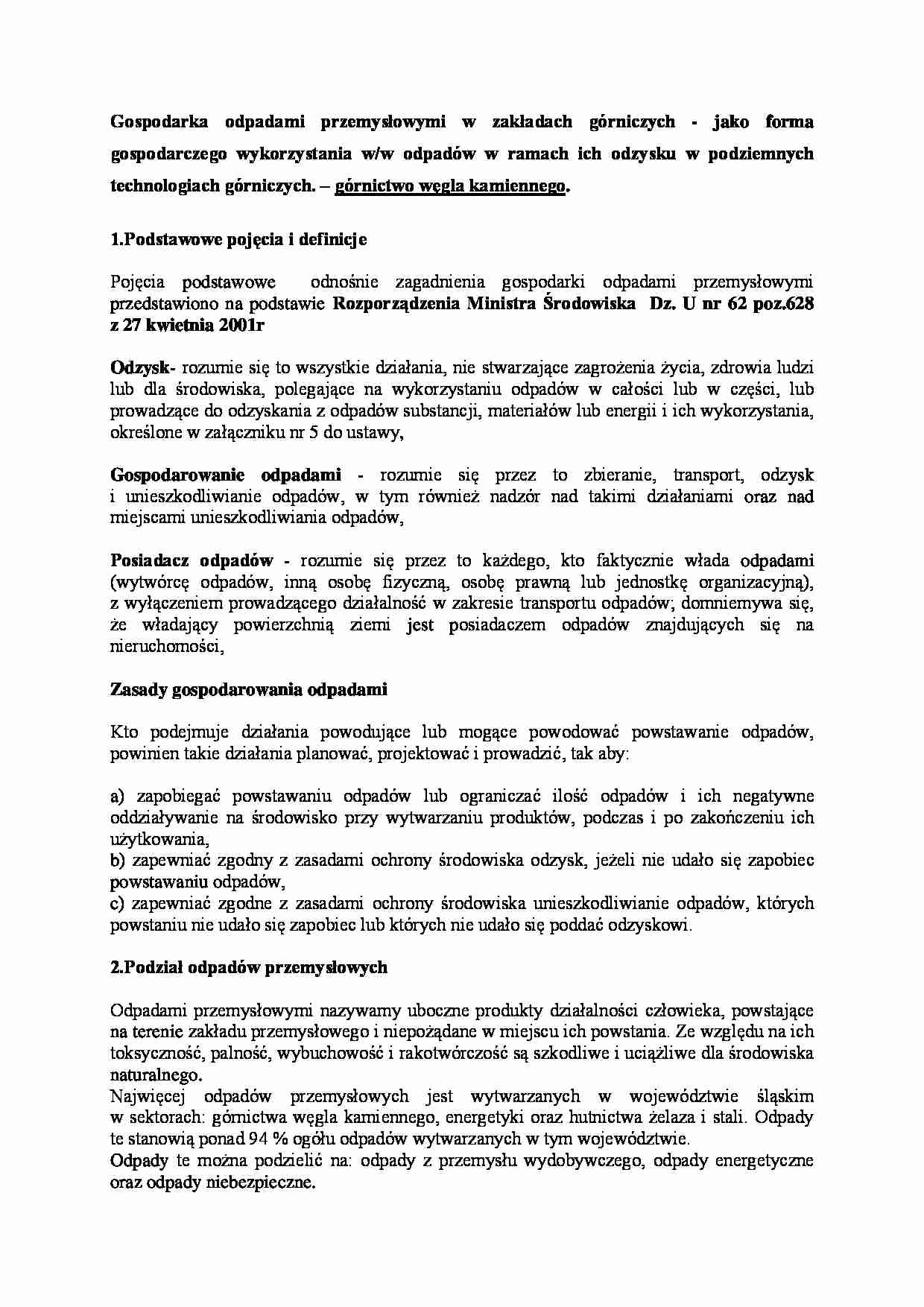 Gospodarka odpadam przemysłowymi - omówienie - strona 1